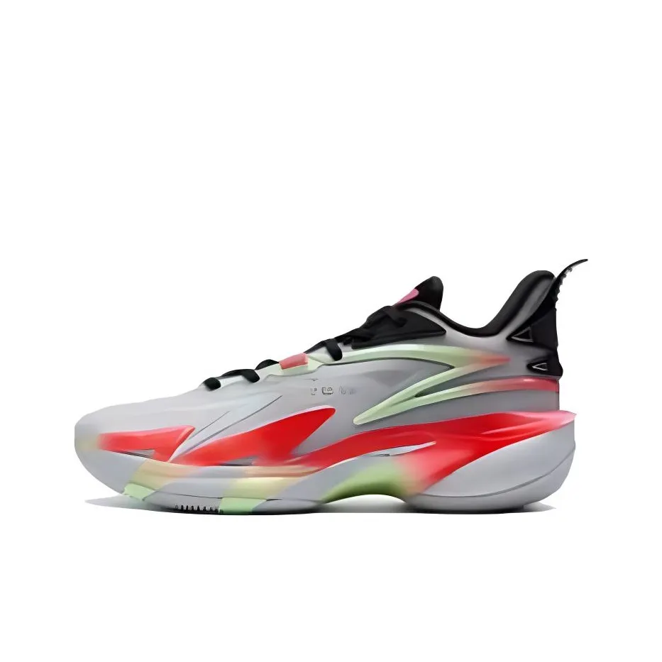 XTEP Chain War 3rd Generation Cushioning Low Top Basketball Shoes Men's Gray Black Green