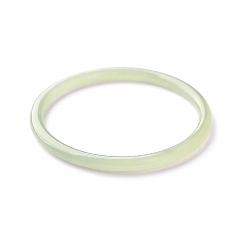 Zhen Yu Zhen Pin Hetian Jade Bangles Pale Greenish White Jade Women's