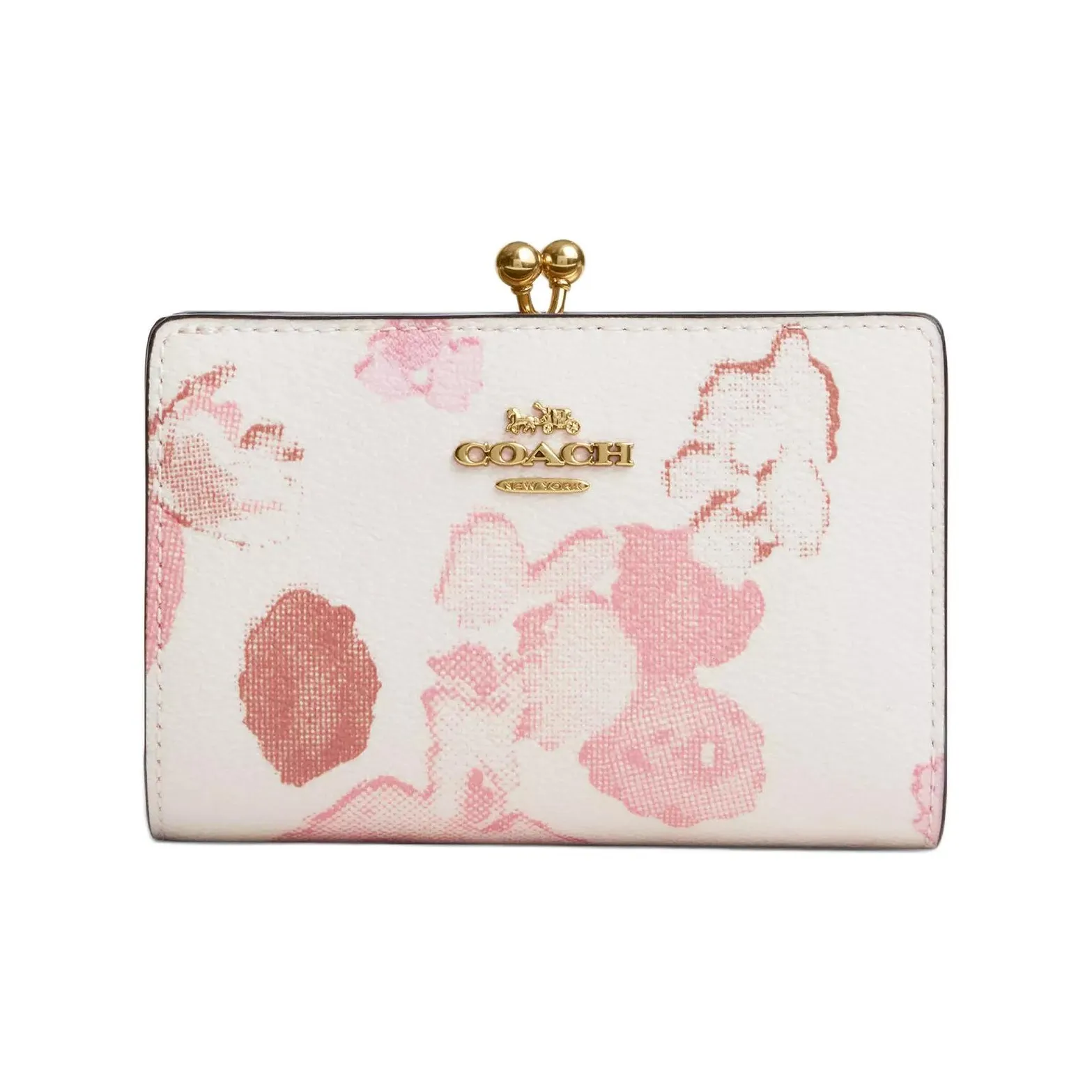 COACH Kisslock Coated Canvas Wallet Medium Size Women's Chalk Multicolor