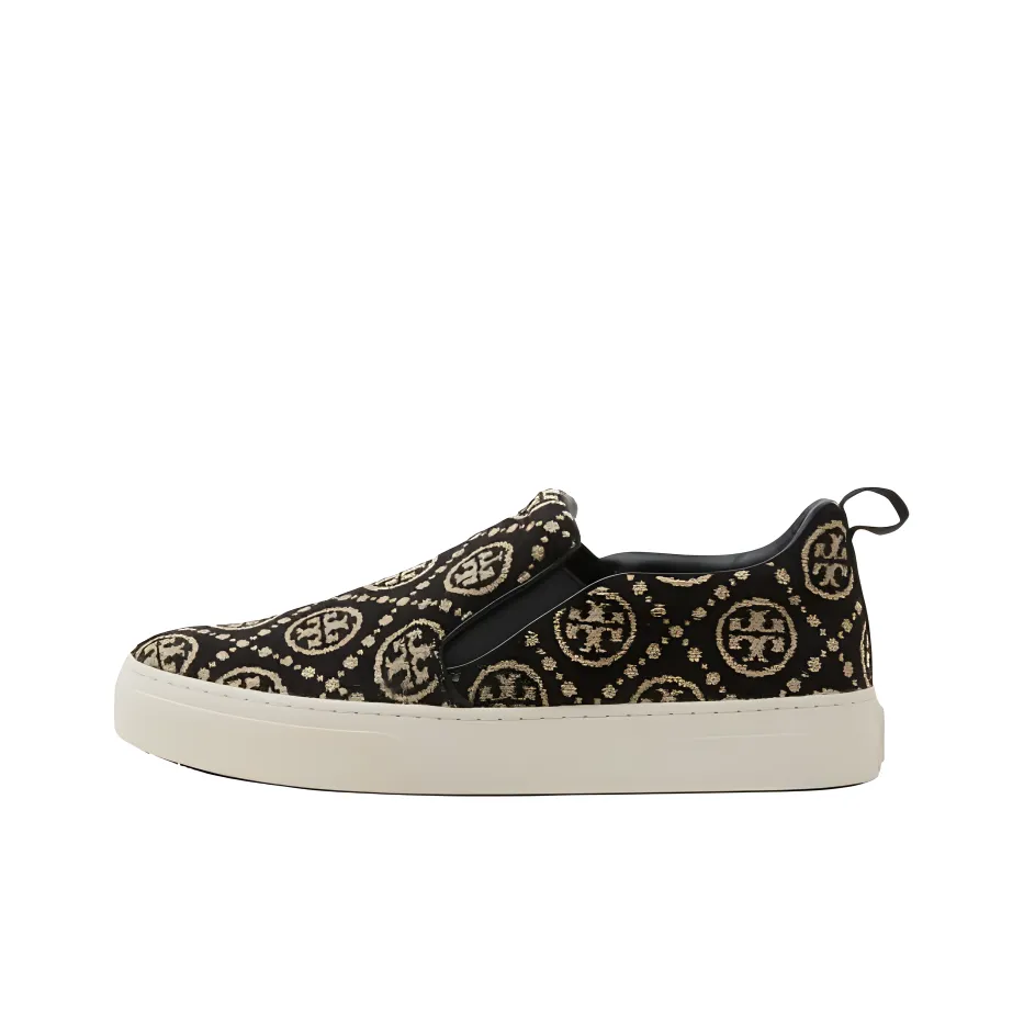 TORY BURCH T Monogram Low Top Stylish Skateboarding Shoes Women's Black