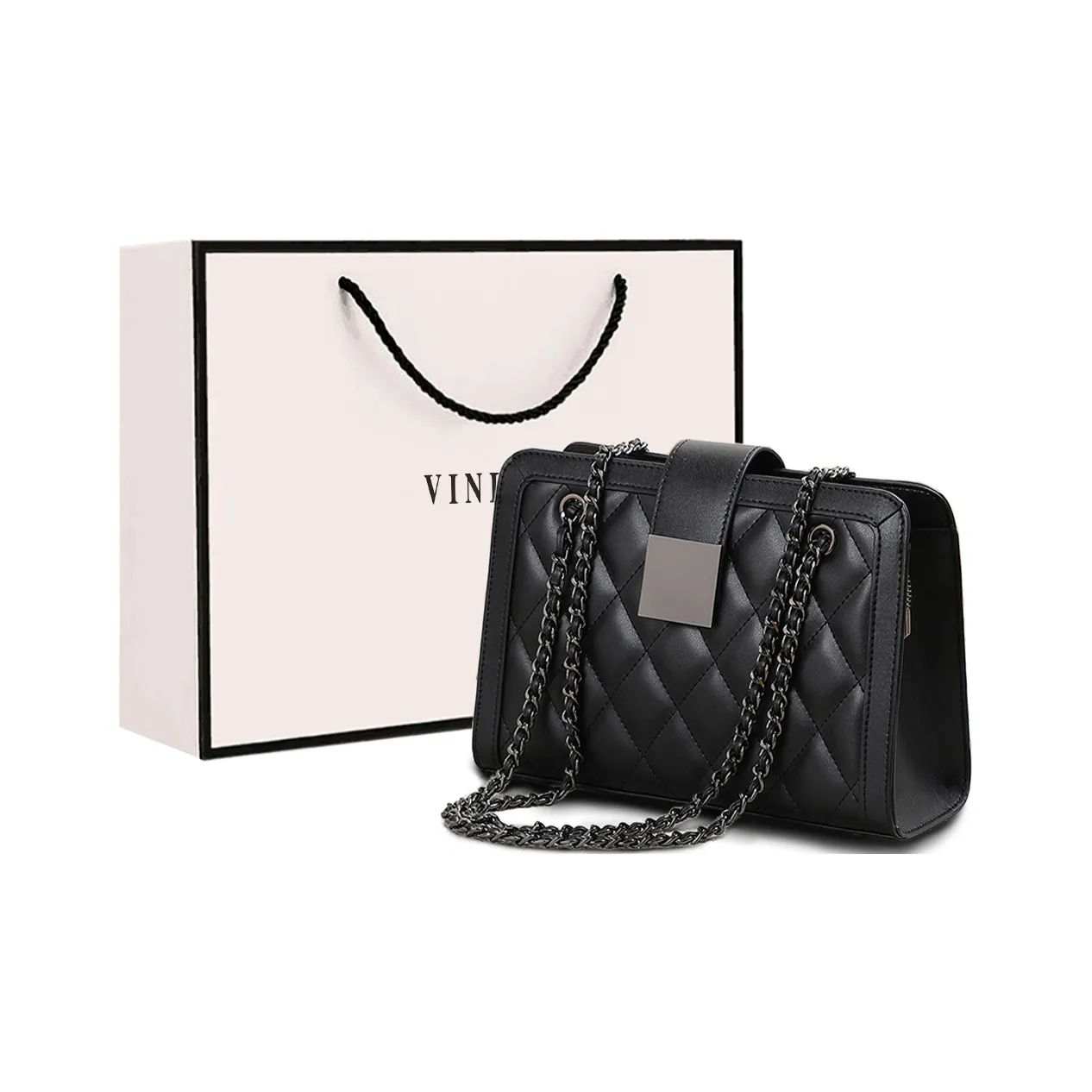 VINEY Сумка через плечо из коровьей кожи маленькая квадратная сумка стандартная женская экстрим ночной черный