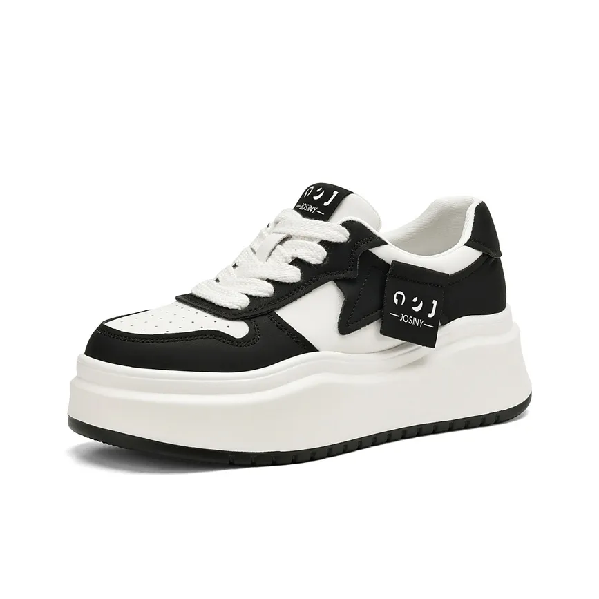 JOSINY Платформа Высота Кроссовки для скейтбординга Повседневная обувь Женские Бежевый Черный