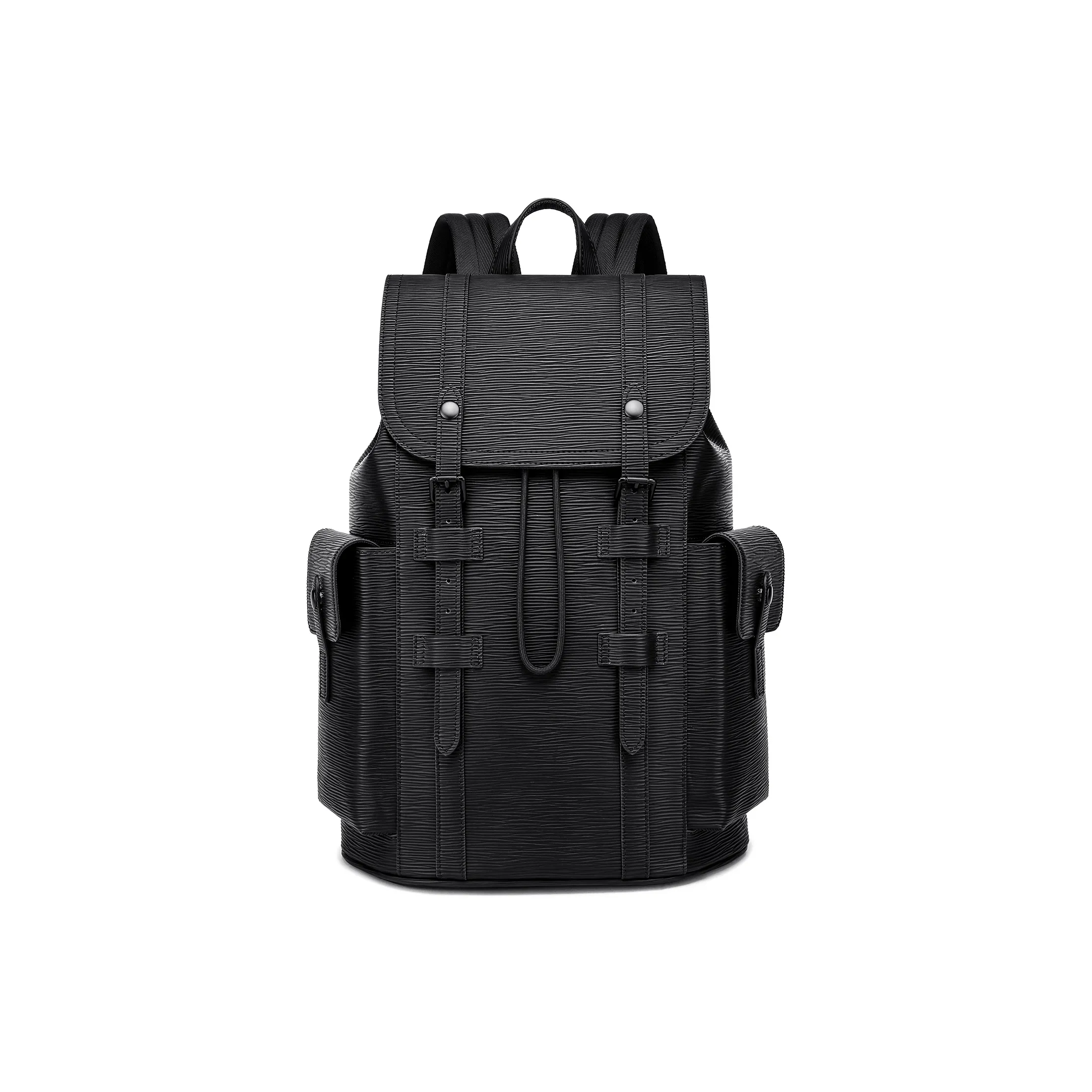FAIRWHALE PU Backpack Laptop Bags Regular Men's Black