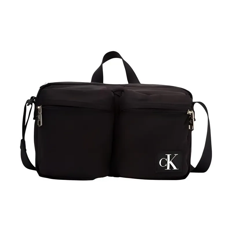 CALVIN KLEIN Fabric Shoulder Bag, Crossbody Bag, Handbag Medium Size Men's Black