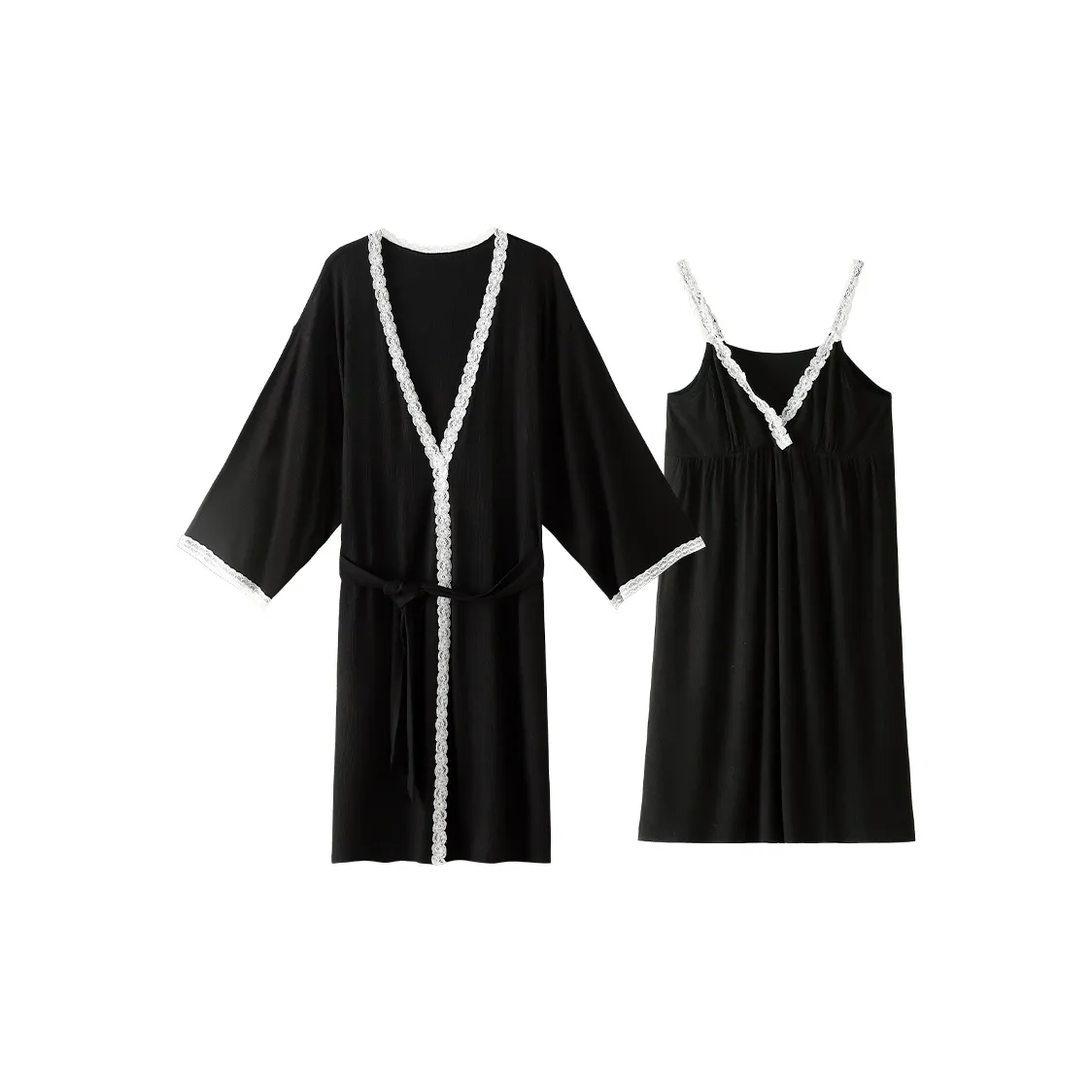 XIAFENYAN Nightgown Set Women's Black