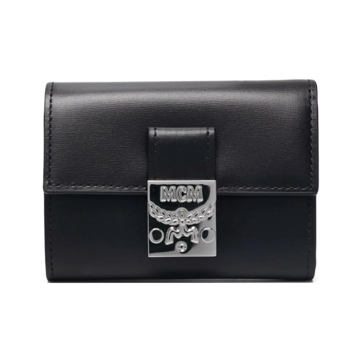 MCM Patricia Visetos Cow Leather Wallet Mini Women's Black