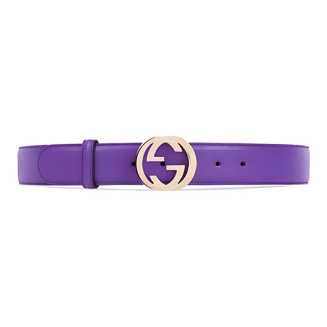 GUCCI Leather Belts Women's Purple