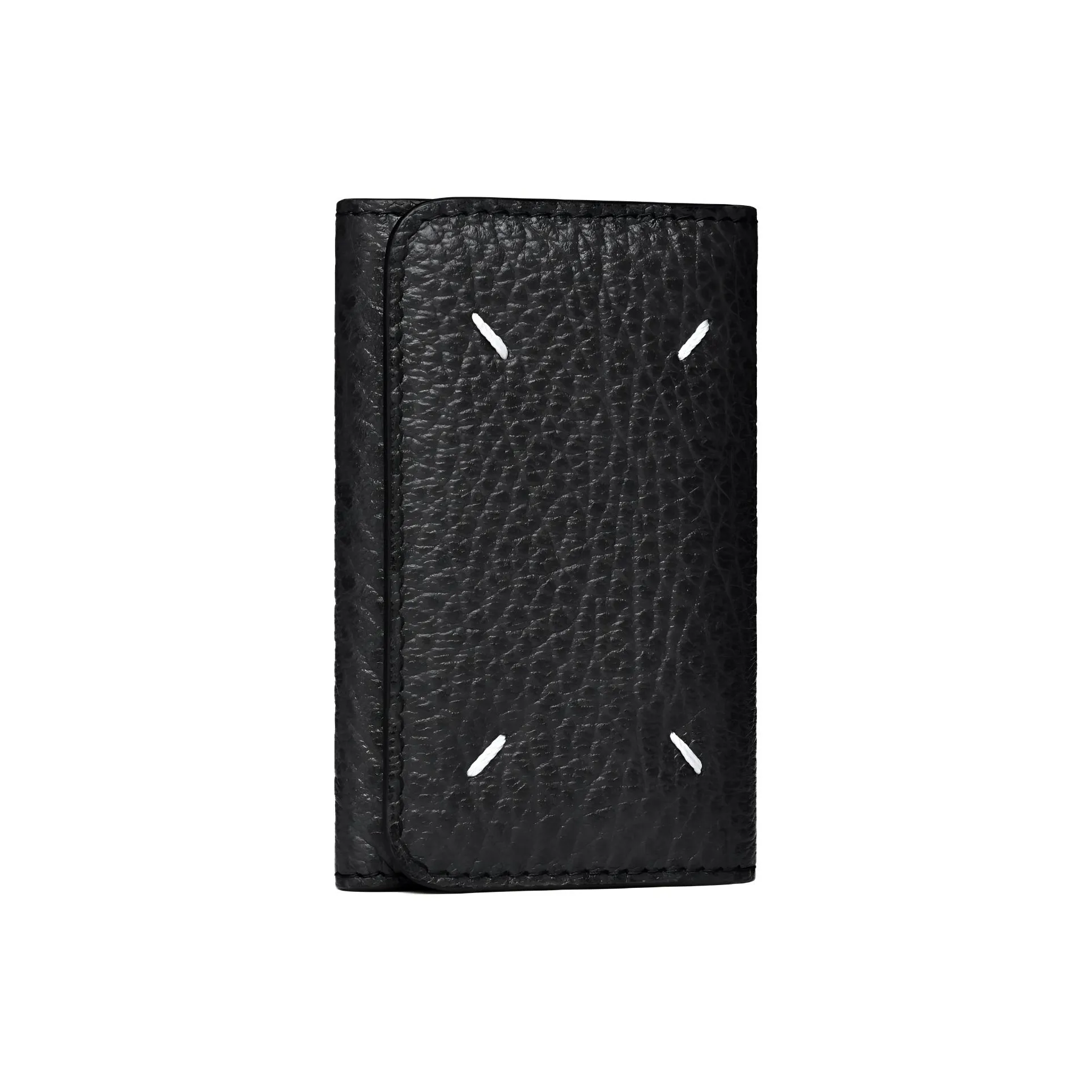 Maison Margiela Grained Cow Leather Key Pouch Women's Black