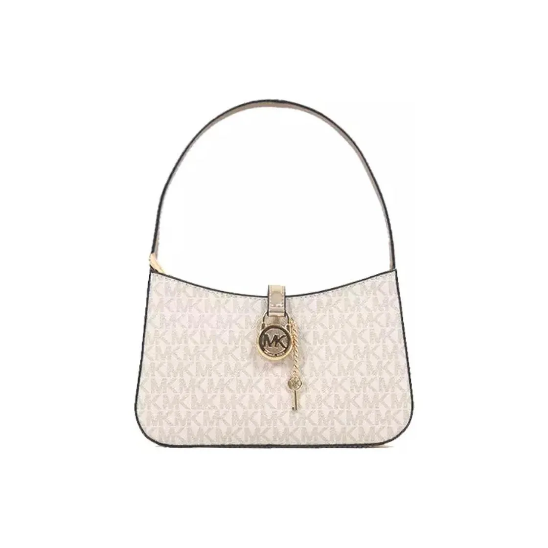 MICHAEL KORS Lyra Покрытие Холст PVC Плечо Сумка Сумка Маленькая Женская Светлый Золото