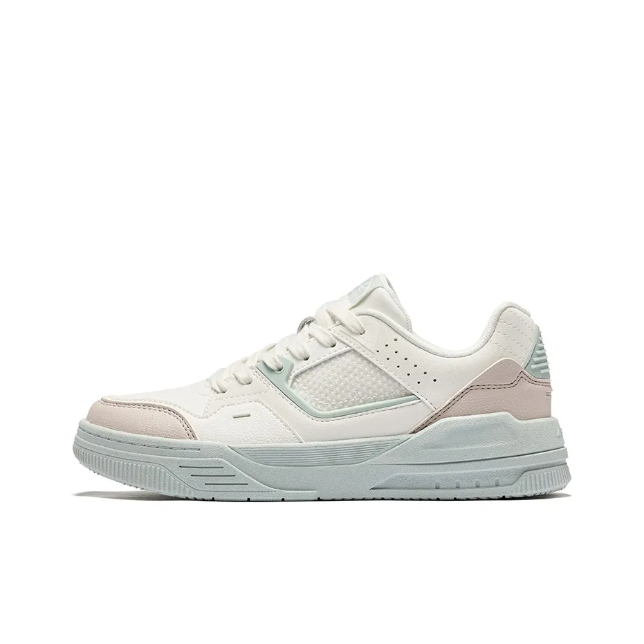 Erke Sheathed Wear-Resistant Slip-Resistant Low-Top Skateboard Shoes Women's Microcrystalline White Pink Brush Gray