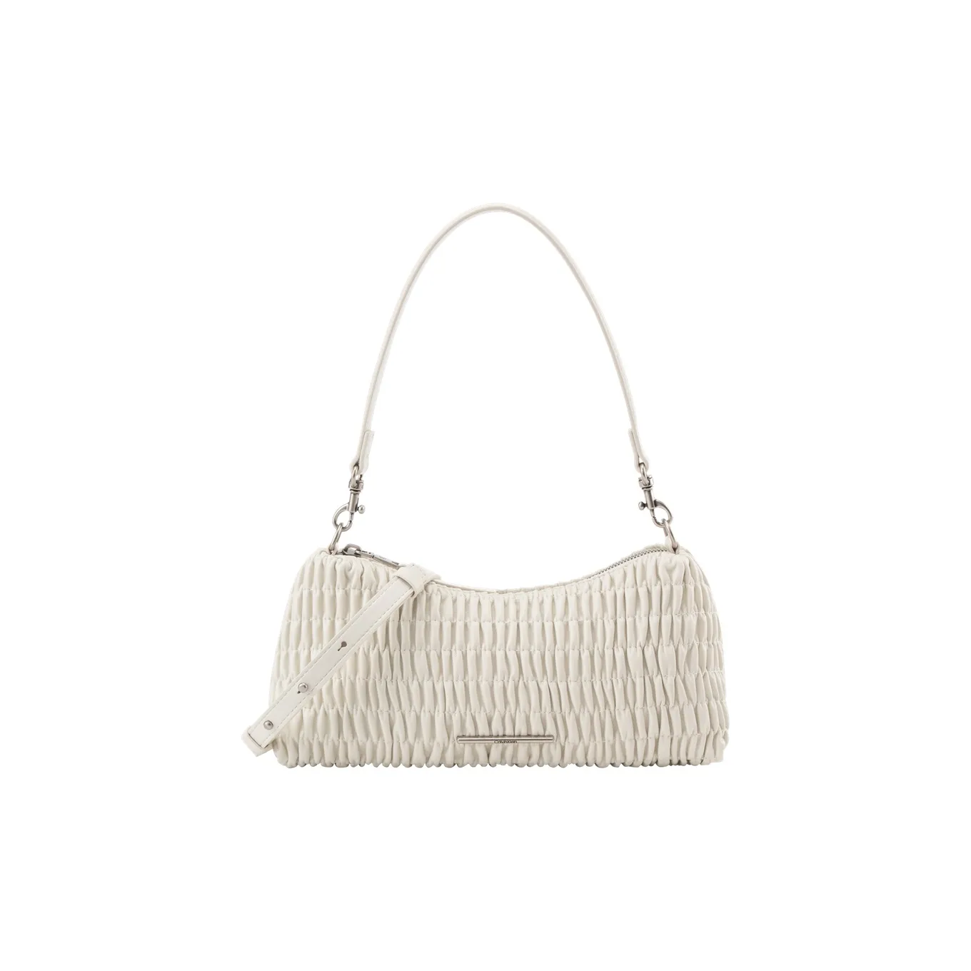 CALVIN KLEIN Blended Material Shoulder Bag Women's Milk White