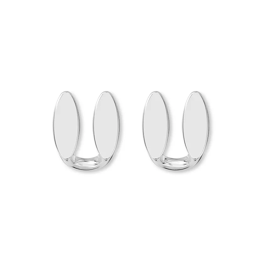 Mistova JEWELRY S925 Silver Chain Hoop Stud Earrings Unisex