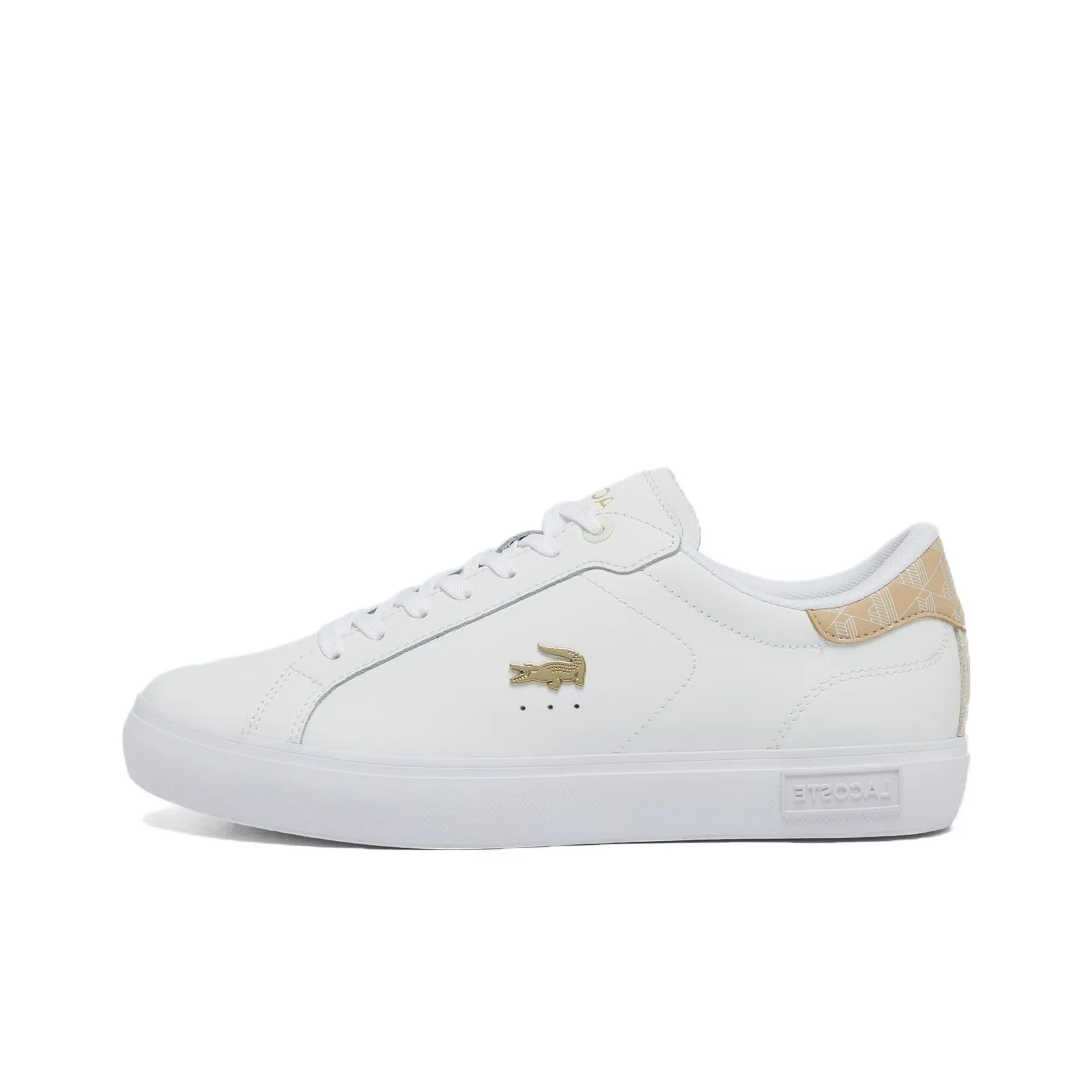 LACOSTE Powercourt Low Top Skateboard Shoes Women's White Brown