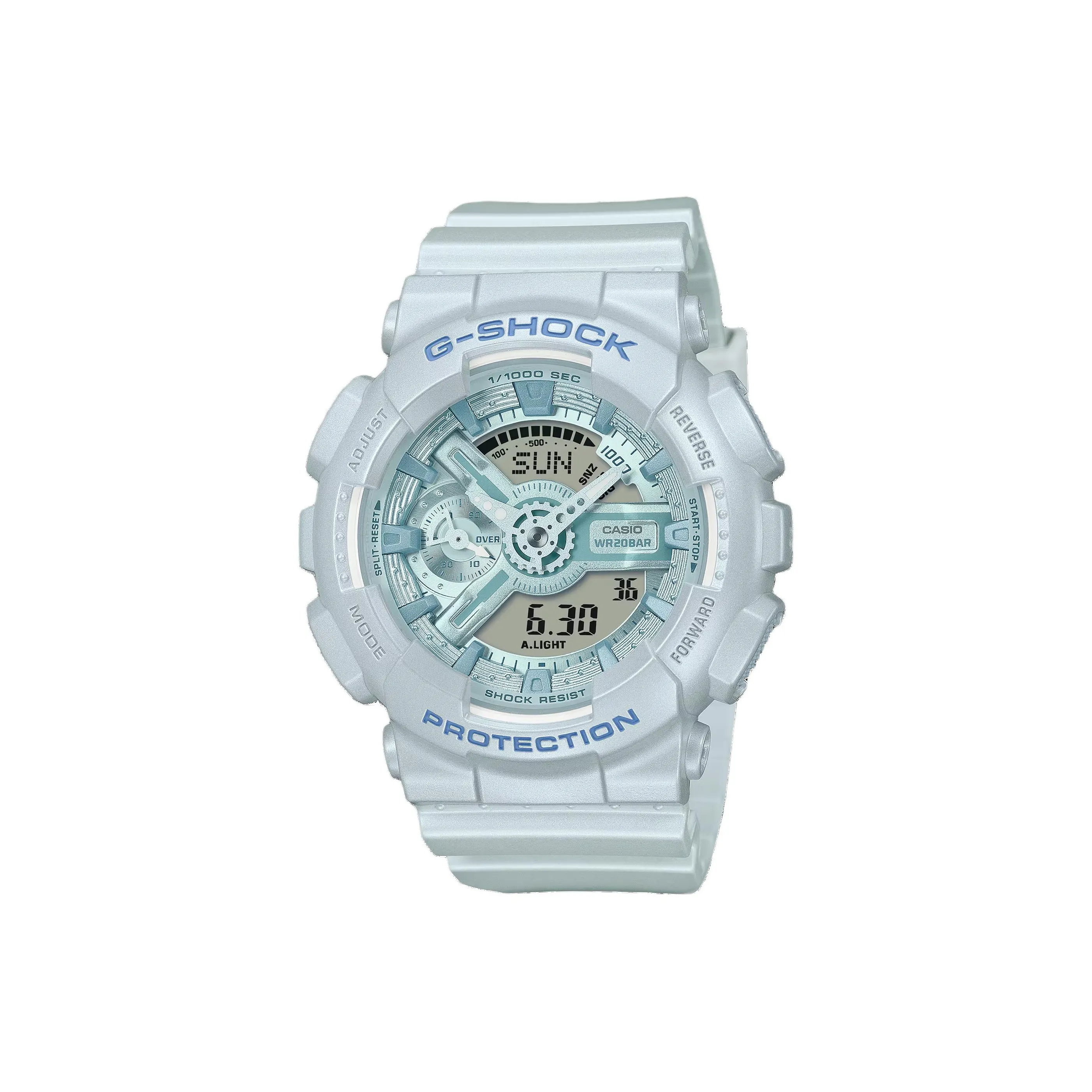 CASIO Liquid Crystal Analog Dual Display Series Кварцевый механизм Смольный ремешок Часы Женские часы Серый циферблат