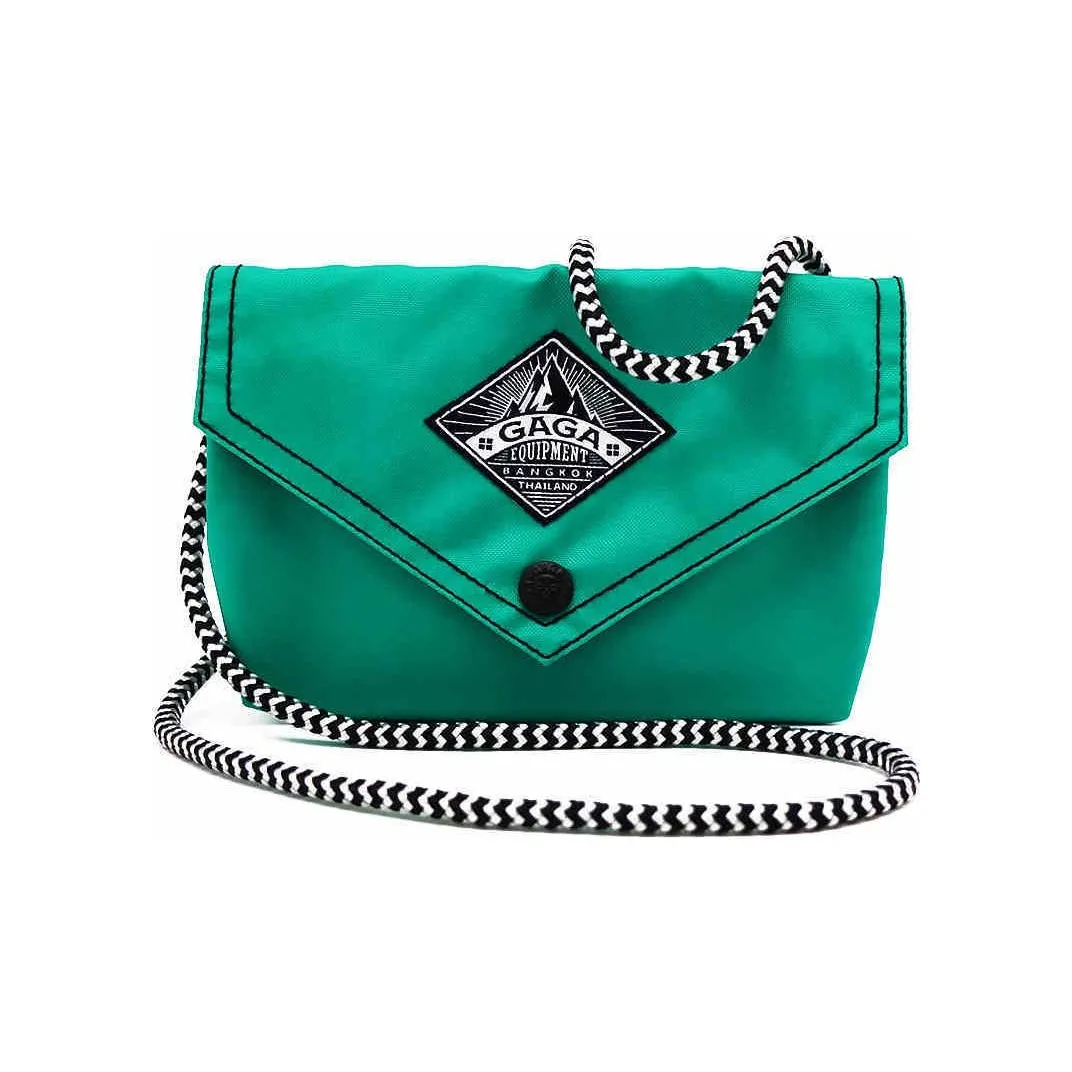 GAGA EQUIPMENT Nylon Fabric Envelope Bag, Crossbody Bag, Shoulder Bag Mini Unisex Emerald Green