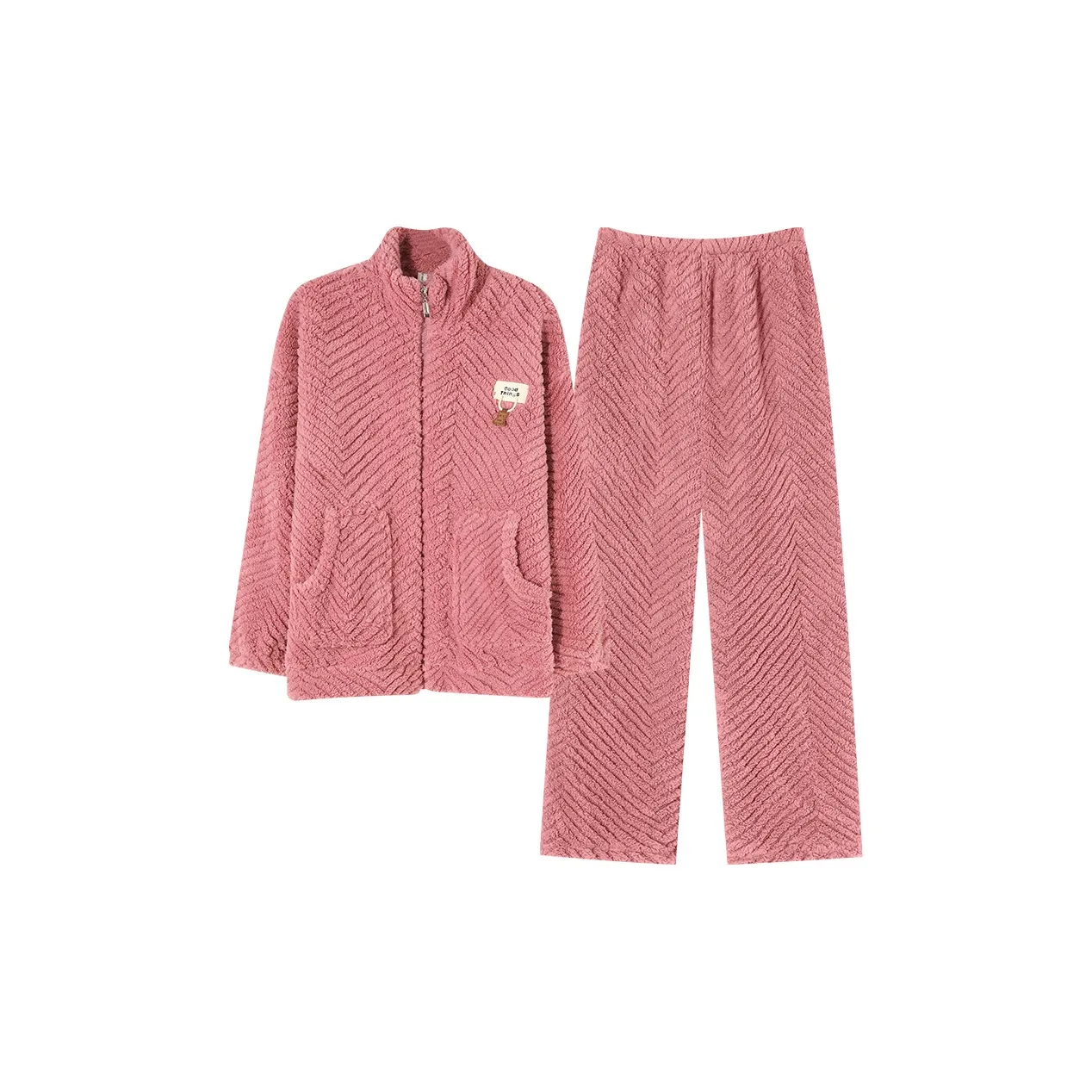 LEZIYUN Пижамный комплект женский арбузно-розовый красный