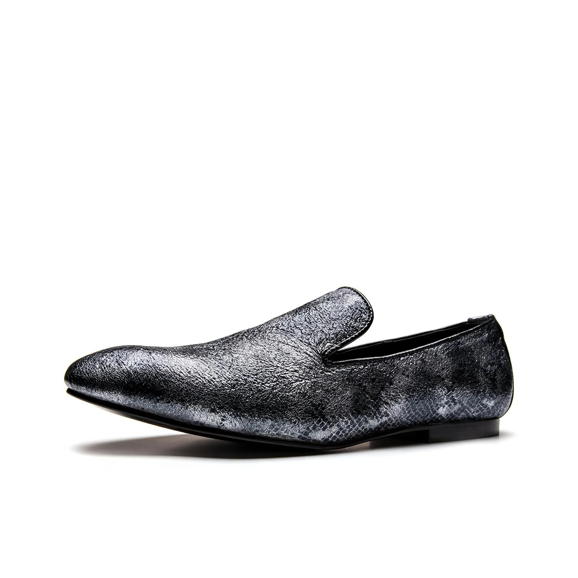 NORVINCY Лоферы Унисекс Змеиный принт Черный