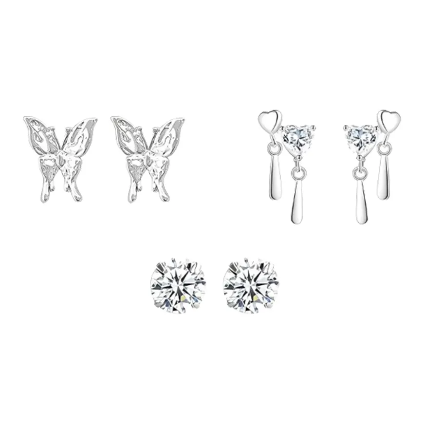 QIANFANGDAHUANGYE Zircon Stud Earrings Women's