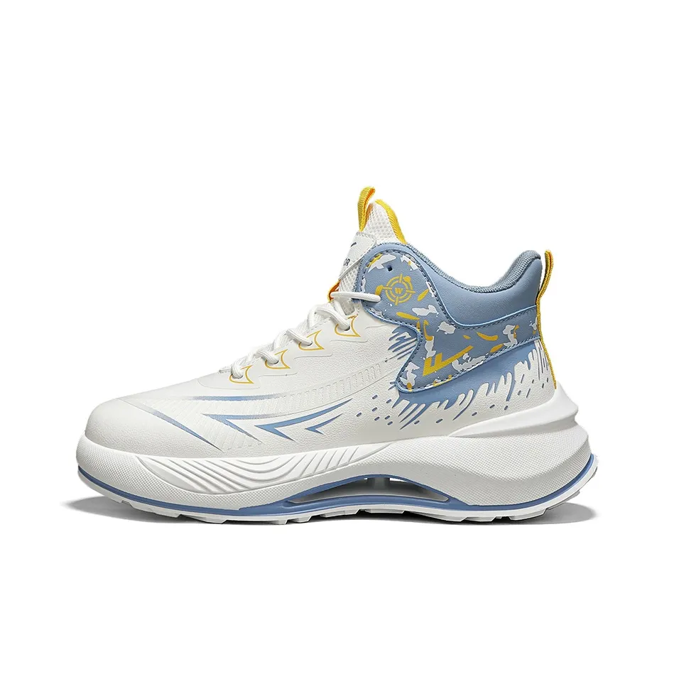 Warrior Амортизация Устойчивость к истиранию Дышащий Покрытие Увеличение Высоты Отскок MID Топ Баскетбольные кроссовки Мужской