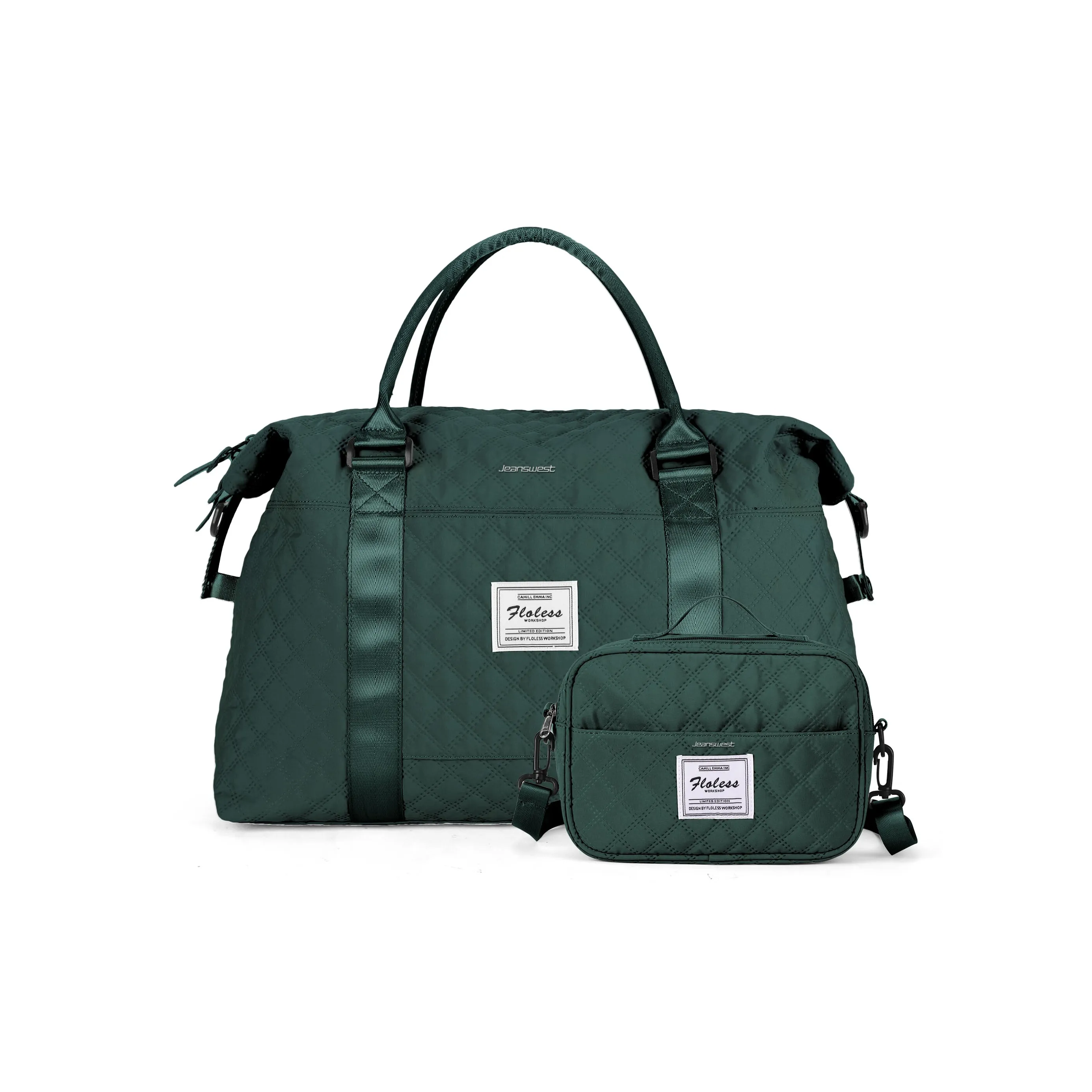 JEANSWEST Fabric Shoulder Bag extra Bag Travel Bag Backpack Regular Unisex Cream Apricot/Dark Green
