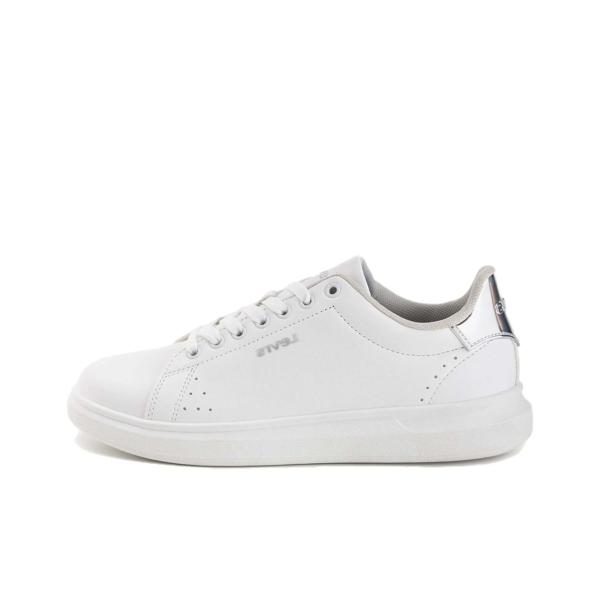 Levi's Ellis 2.0 Slip Resistant Low Top Skateboard Shoes Women's White Silver