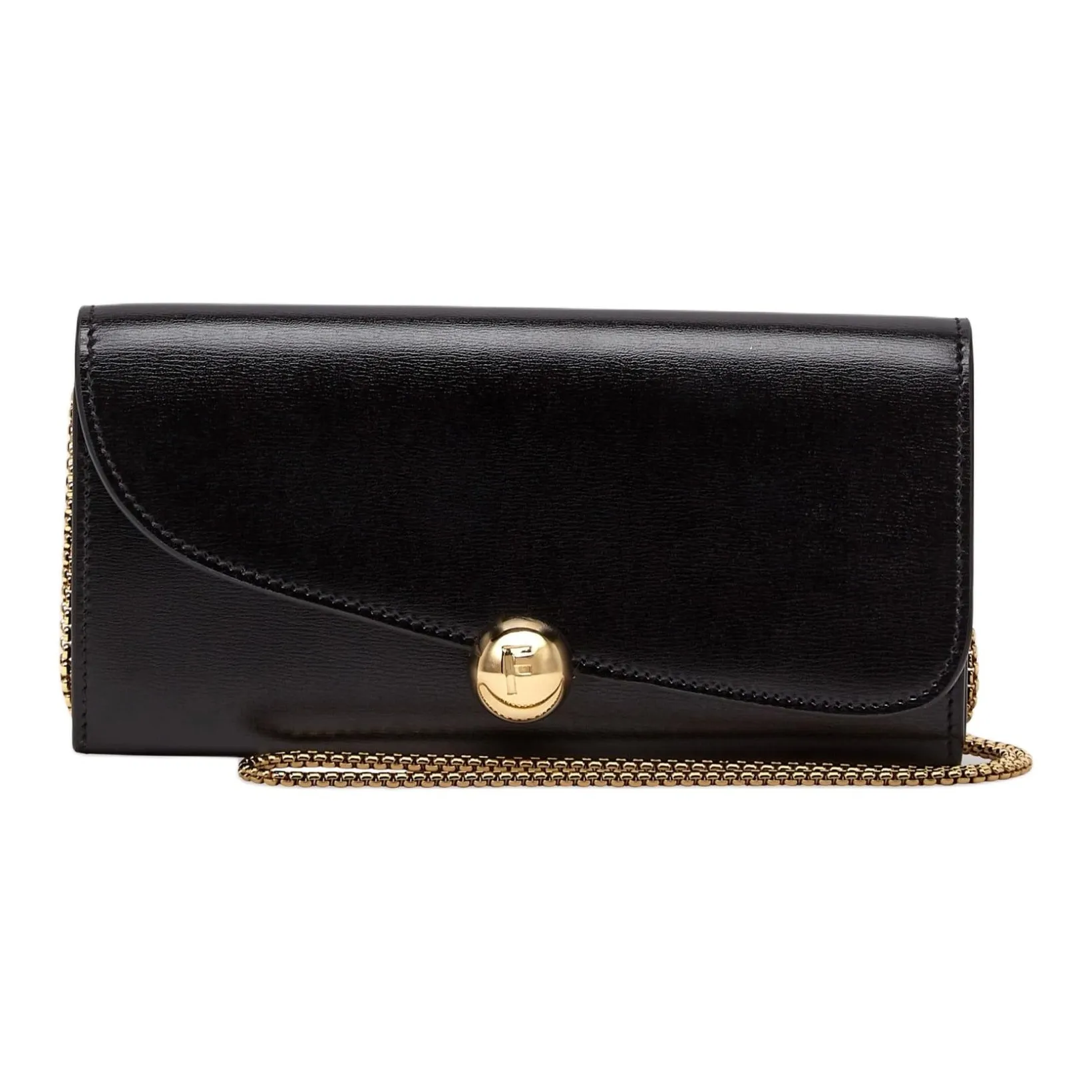 FERRAGAMO Palm Телячья кожа Сумка через плечо Кошелек Женские Черный