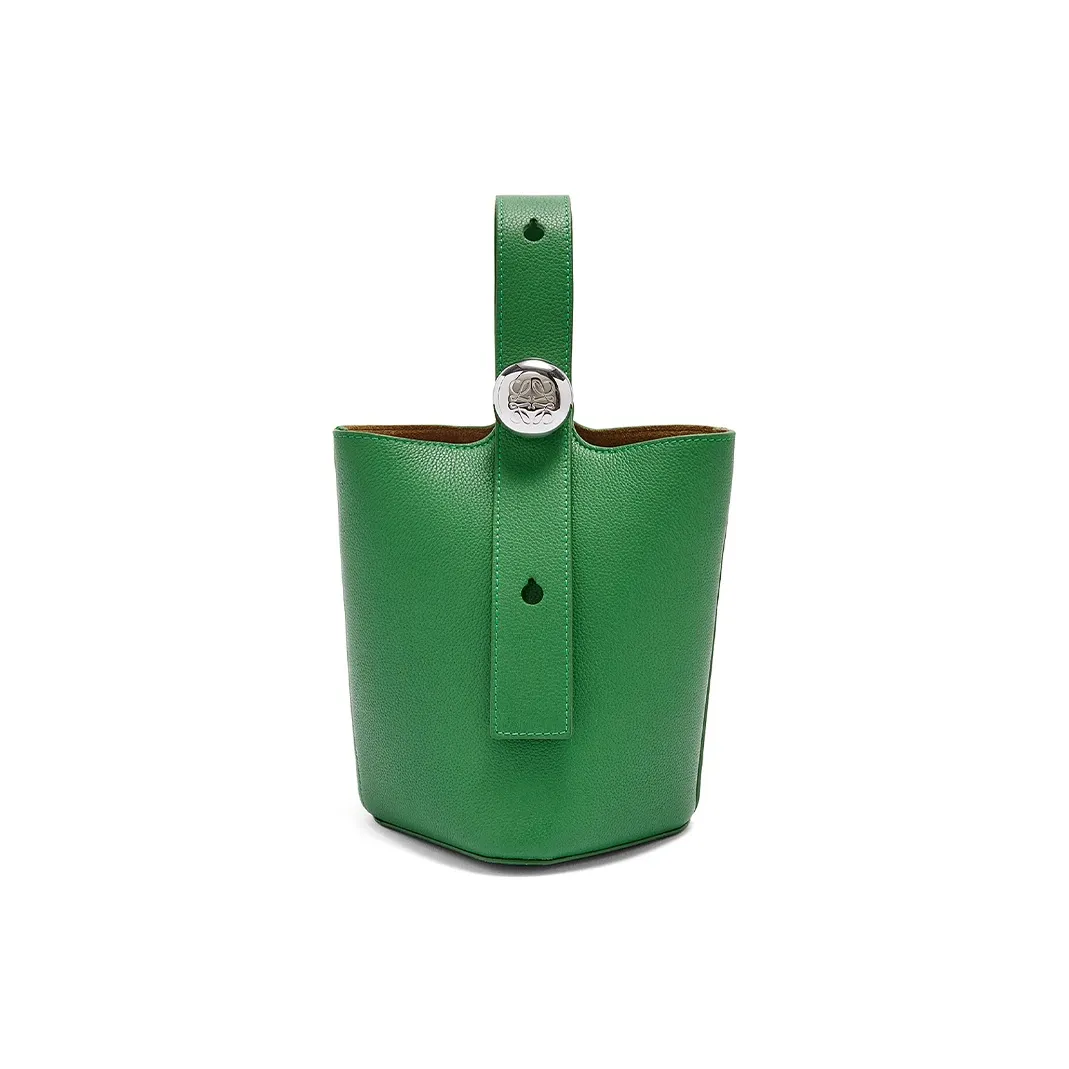 LOEWE Bucket Series Soft Grained Cow Leather Bucket Bags Shoulder Bag Crossbody Bag Handbag Mini Women's Tropical Green