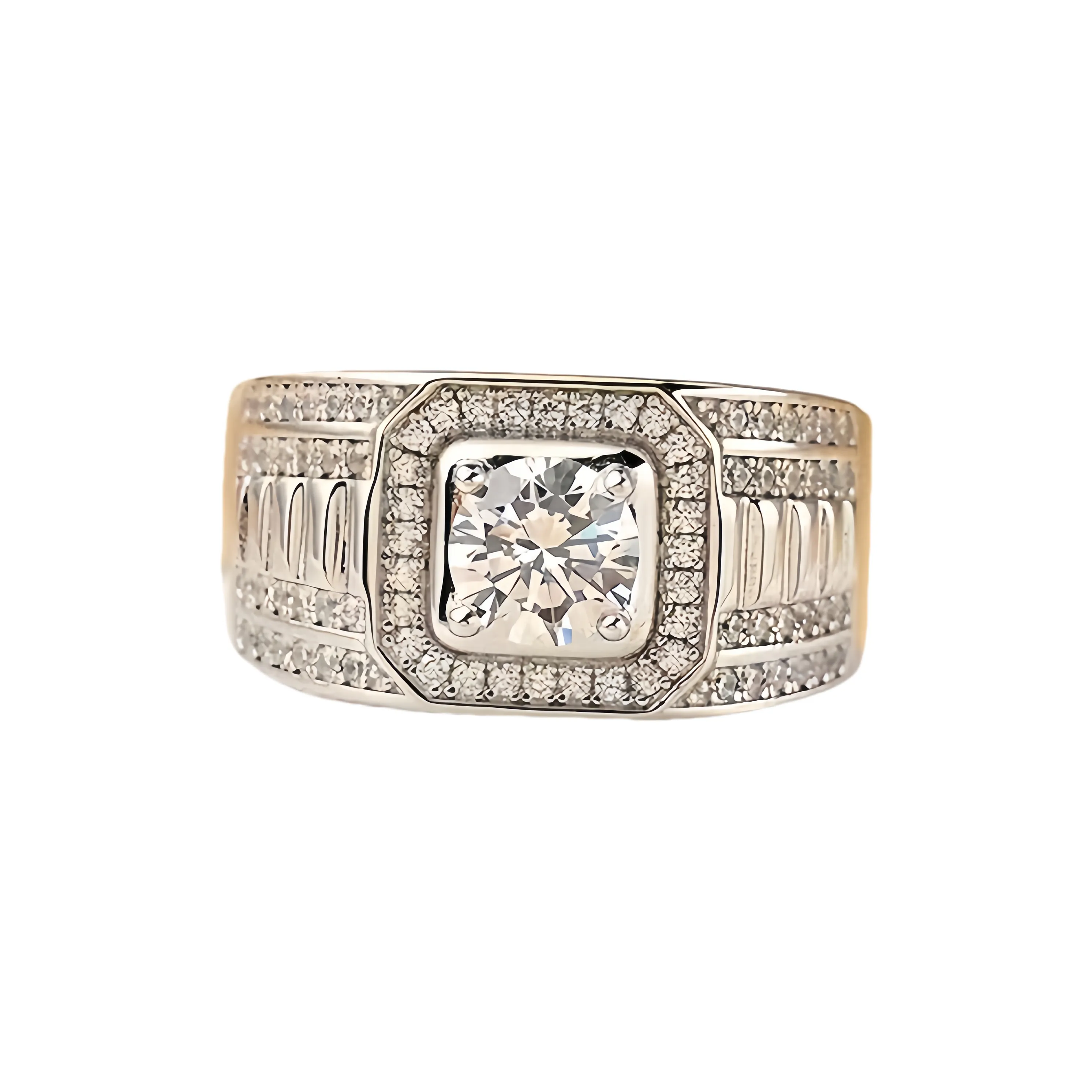 Stone On The Line S925 Silver Rings Men's