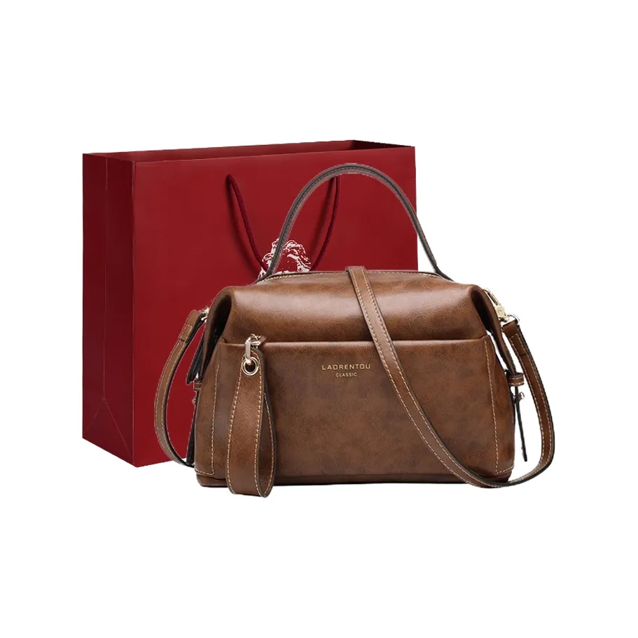 Old Man's Head Коровья кожа Одно плечо Сумка Средний Женский Карамельно-коричневый