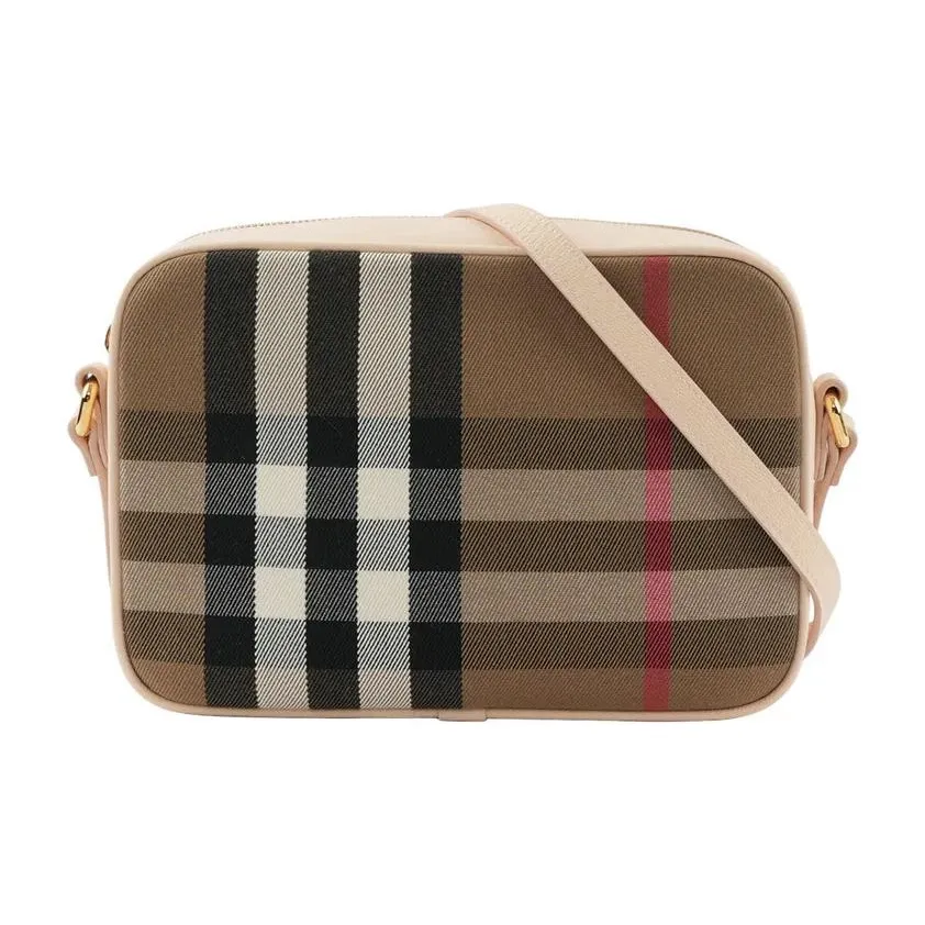 Burberry Canvas Camera Bag, Shoulder Bag, Crossbody Bag Large Size Women's Beige