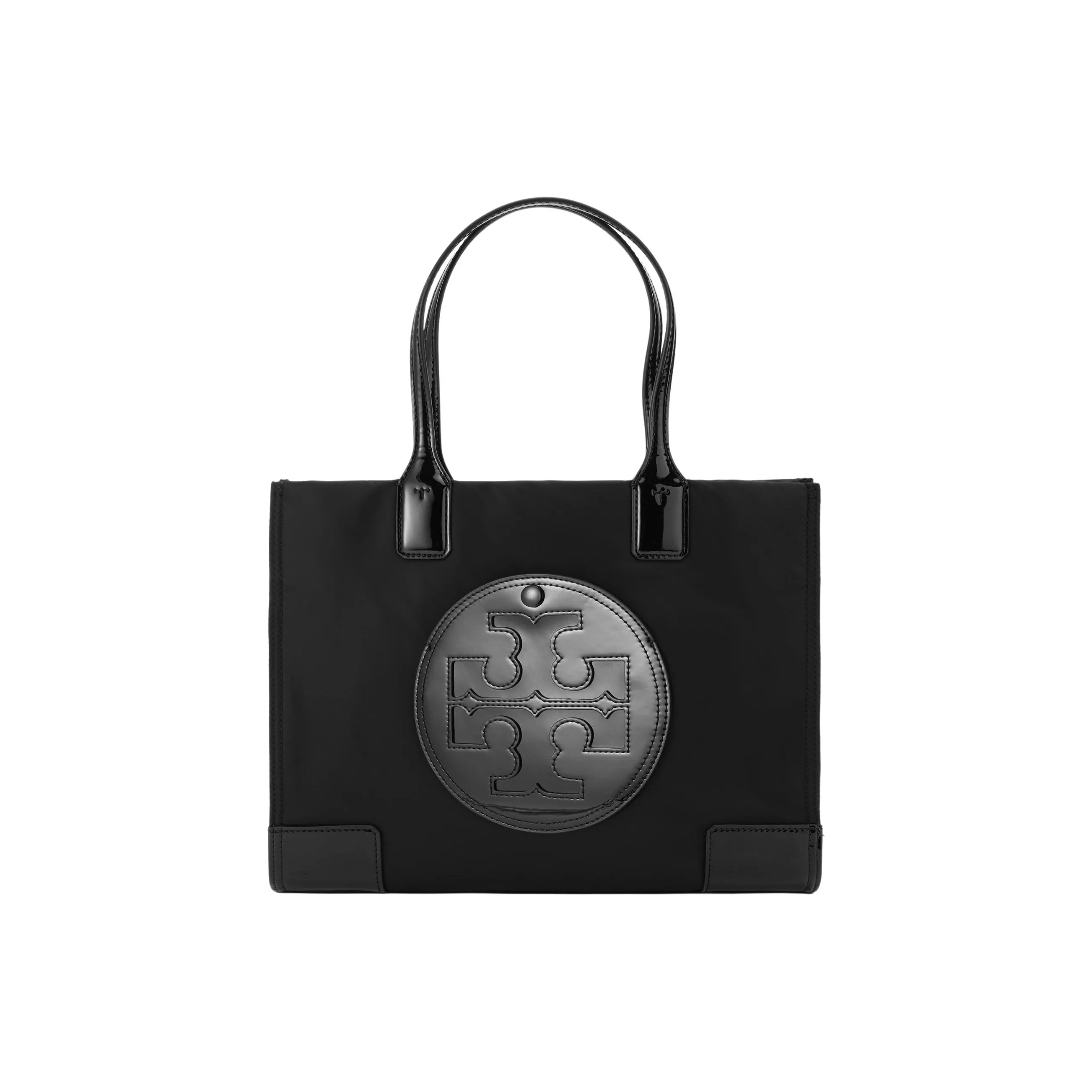 TORY BURCH Ella Patent Small Tote Black