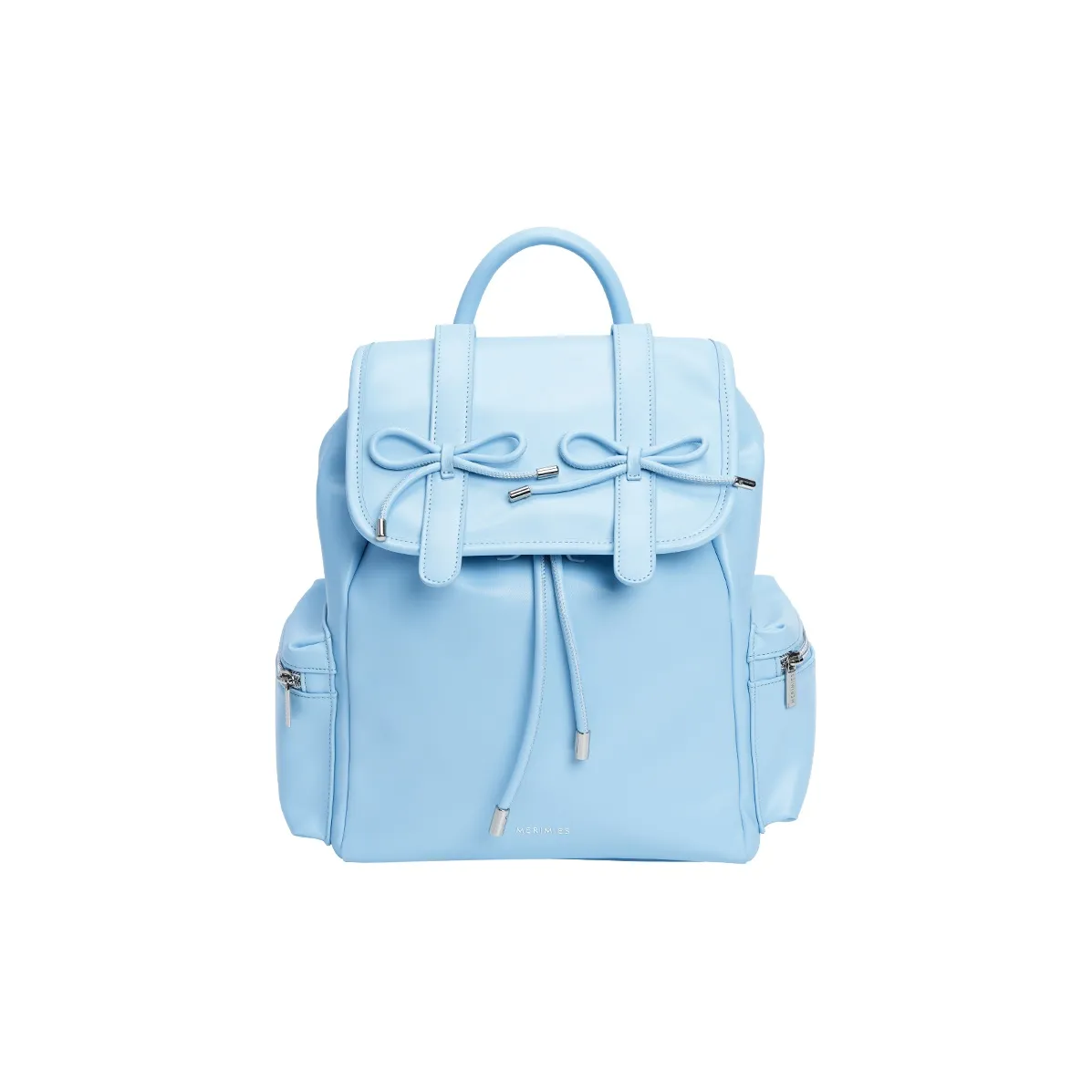 MERIMIES Vegan Искусственная кожа Студенческий рюкзак Легкий Средний Женский Milky Синий Вишневый цветок Розовый