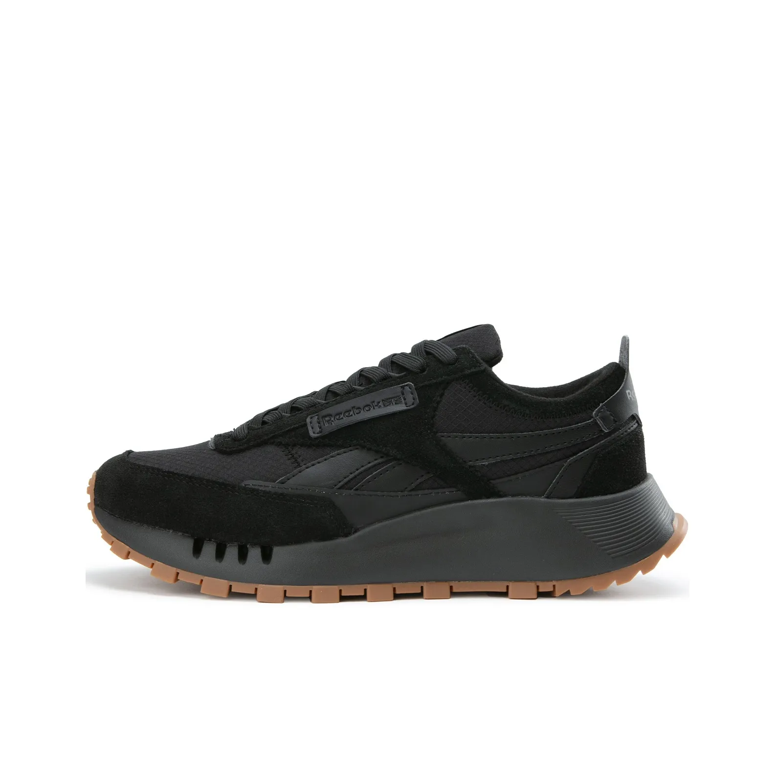 Reebok CL LEGACY W+ Anti Slip And Wear Resistant Height Increasing Low Top Running Shoes Unisex Black Warrior