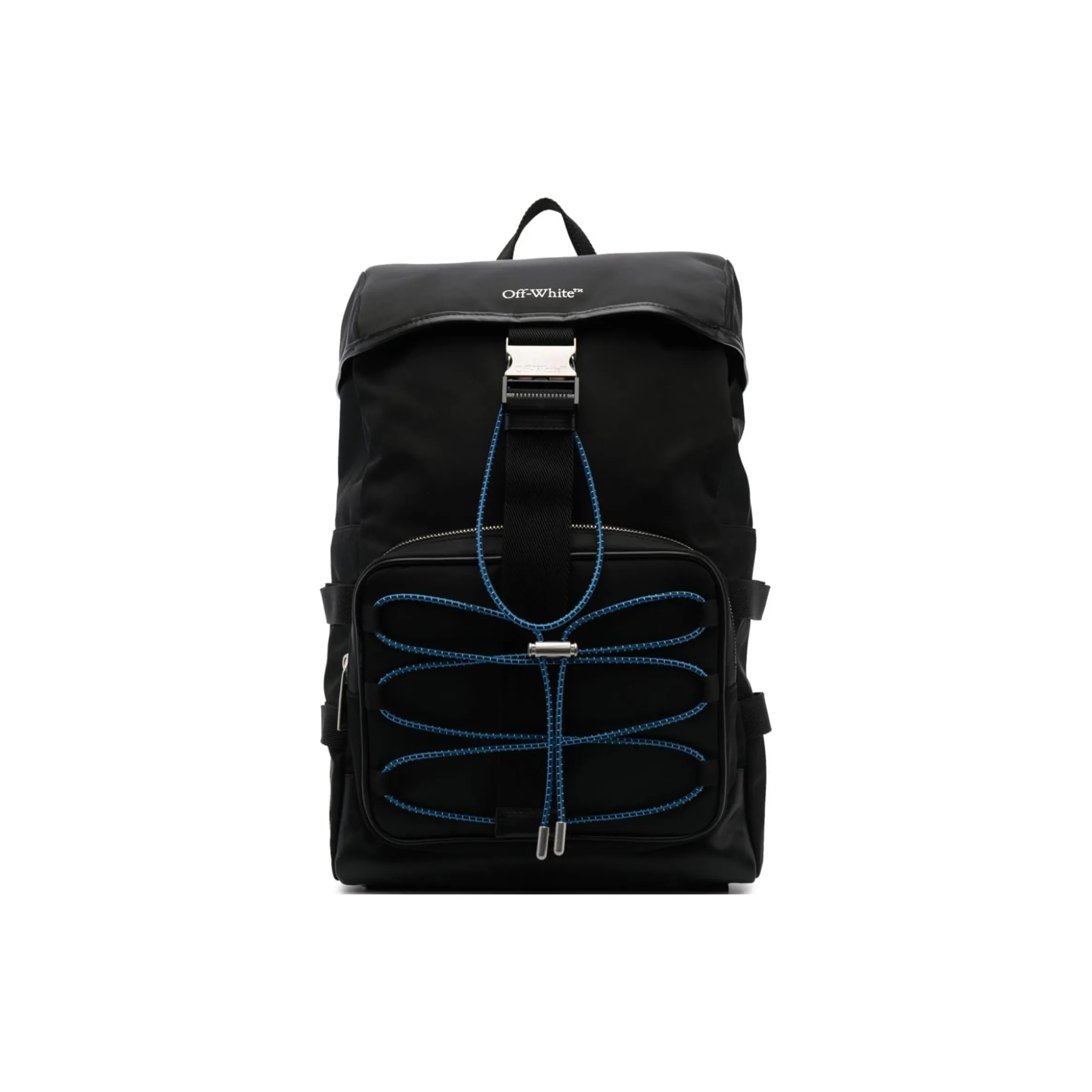 OFF WHITE Courrie Flap Drawstring Backpack Black/Multicolour