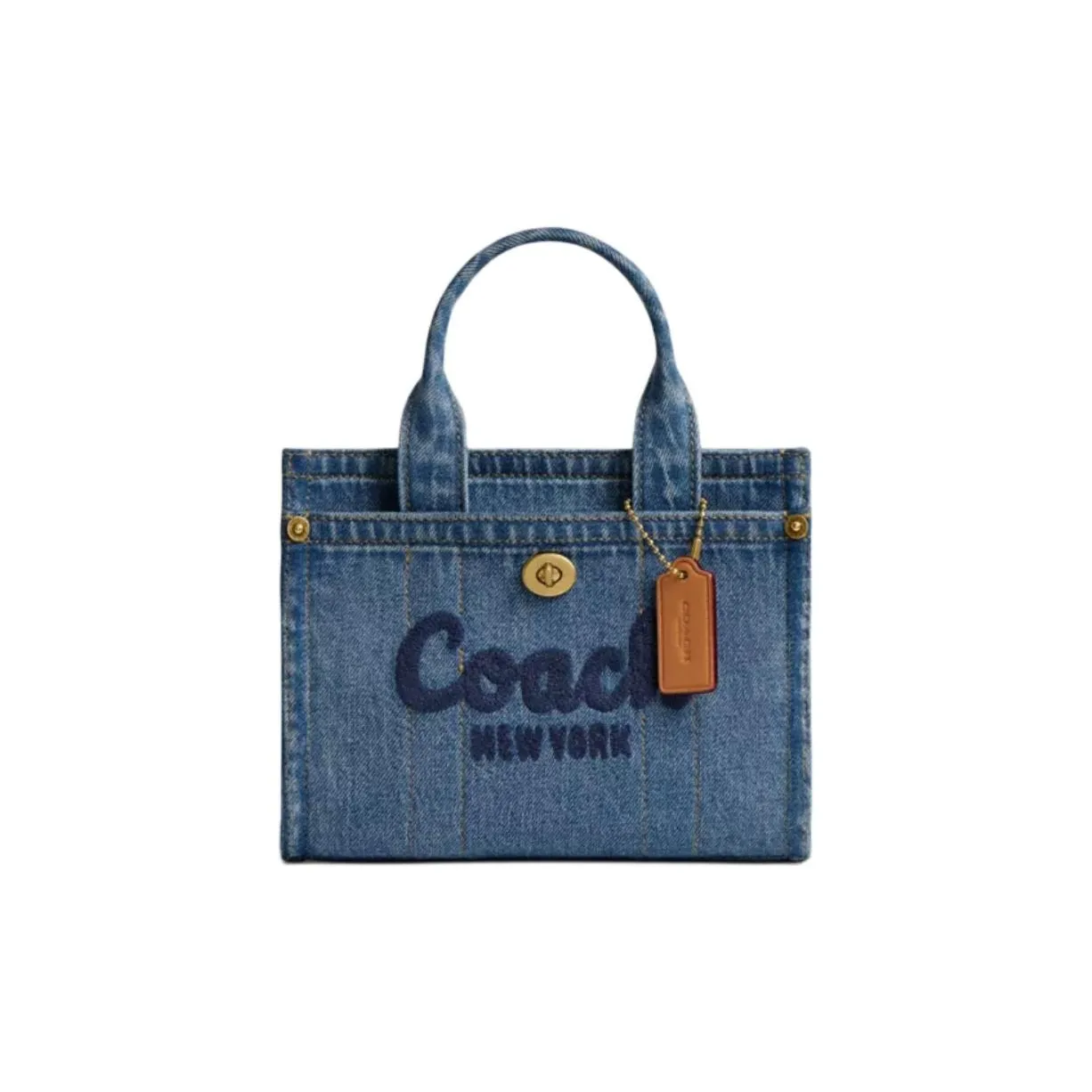 COACH Cargo Denim Tote Bag Shopping Bag Crossbody One Shoulder Handbags Small Size Women's Indigo