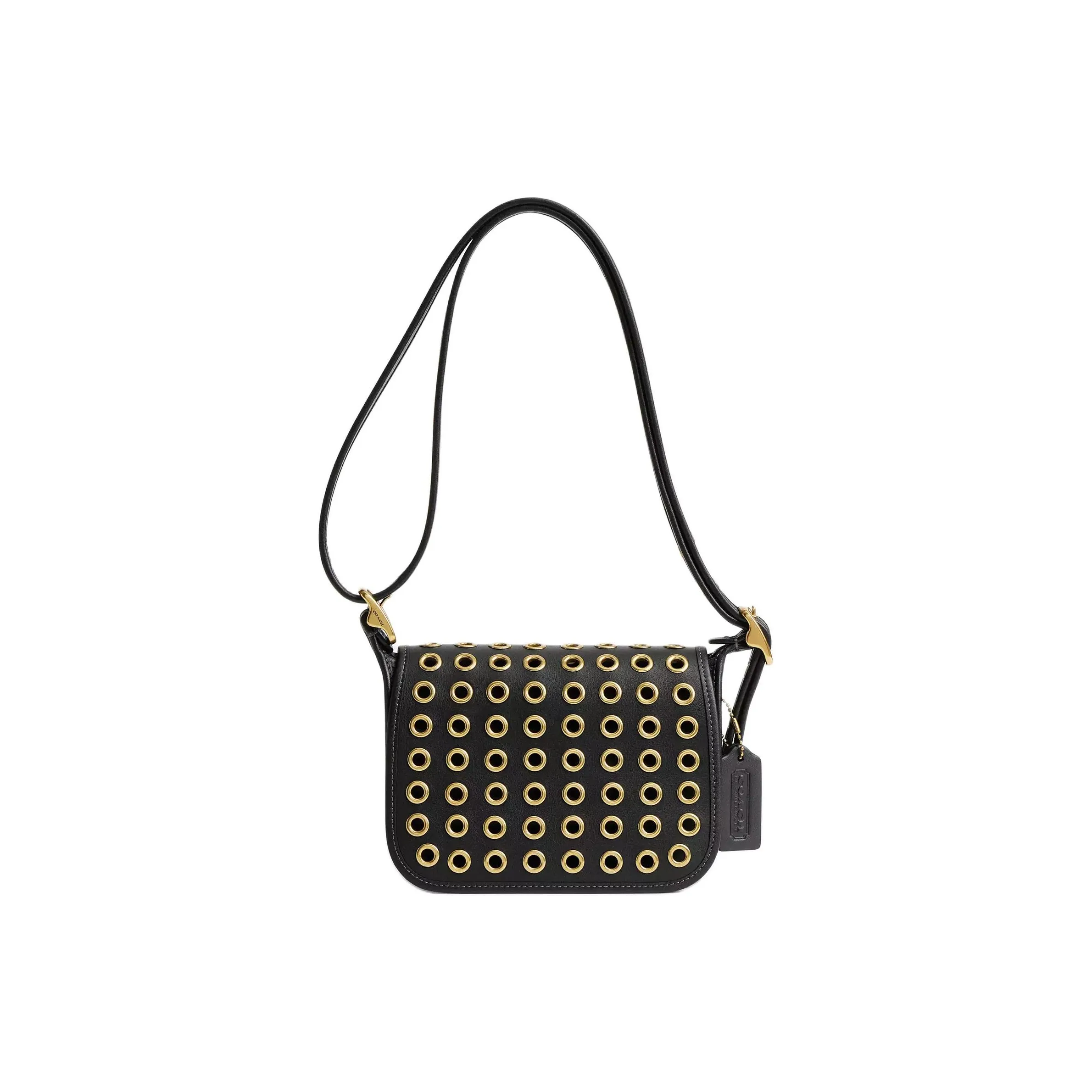 COACH Patricia Leather Crossbody Bag, Shoulder Bag Trumpets Women's Black