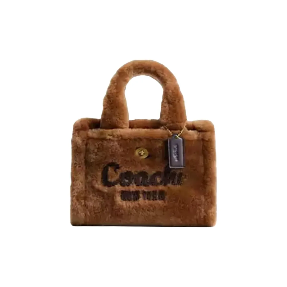 COACH Cargo Shearling Tote Bag, Shopping Bag, Crossbody Bag, One Shoulder Handbag Trumpets Women's Brown