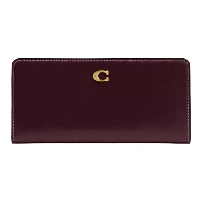 COACH Calfskin Wallet Small Size Women's Melon Red