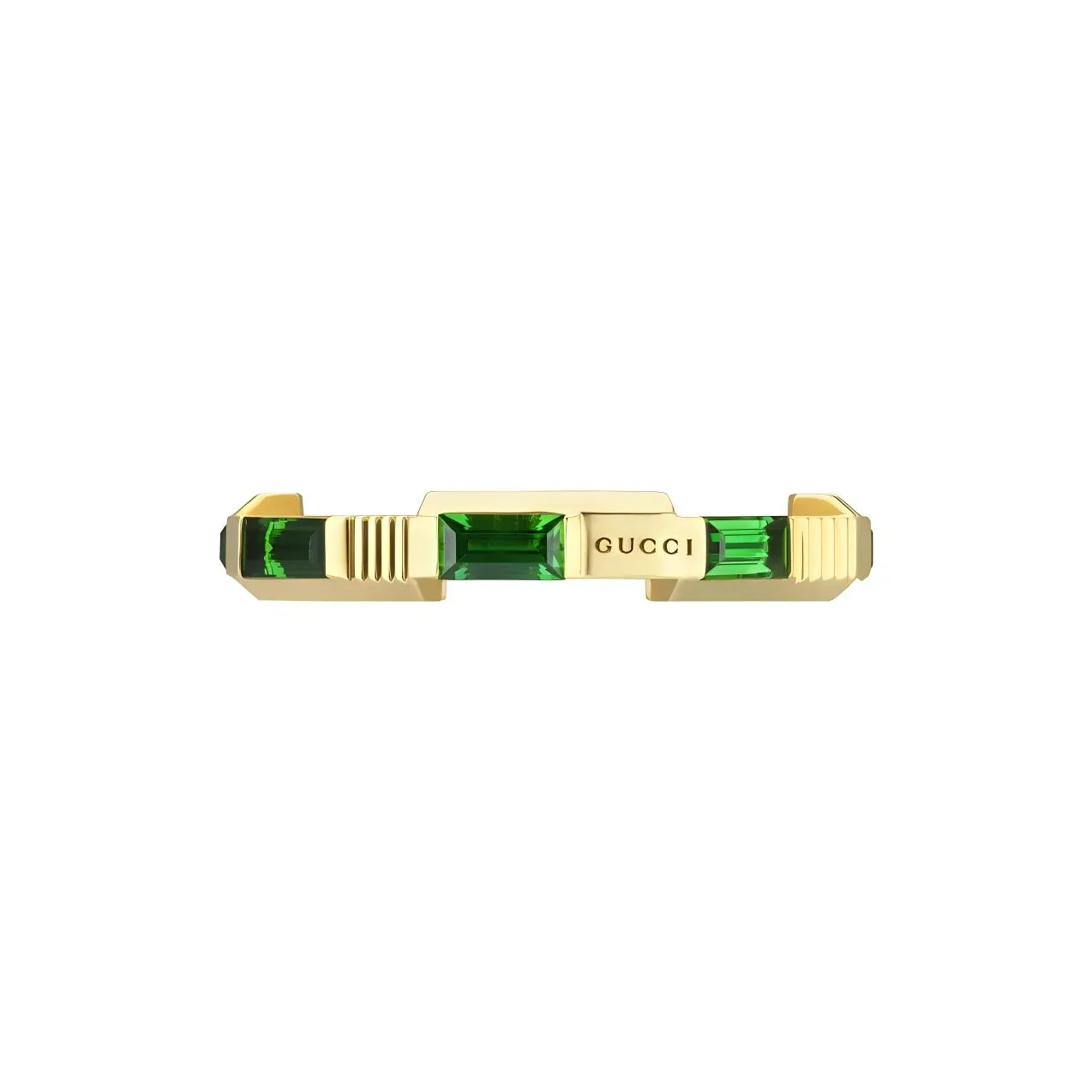 GUCCI 18K Gold Rings Unisex Gold/Green