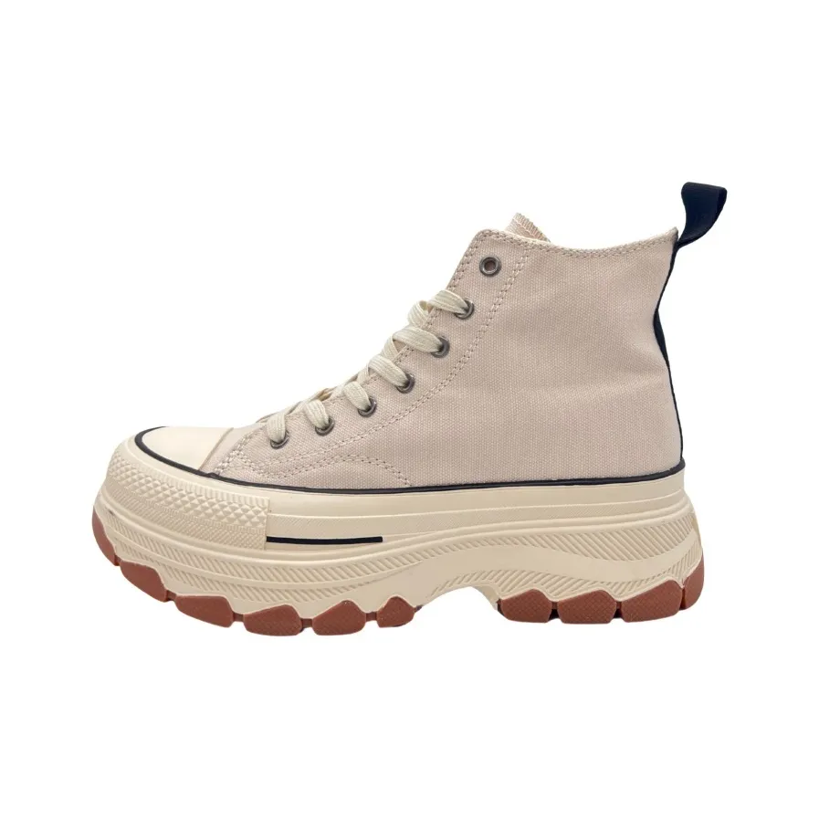 QIANJIN Нескользящий Легкий Высокий Топ Кеды Женские Экрю