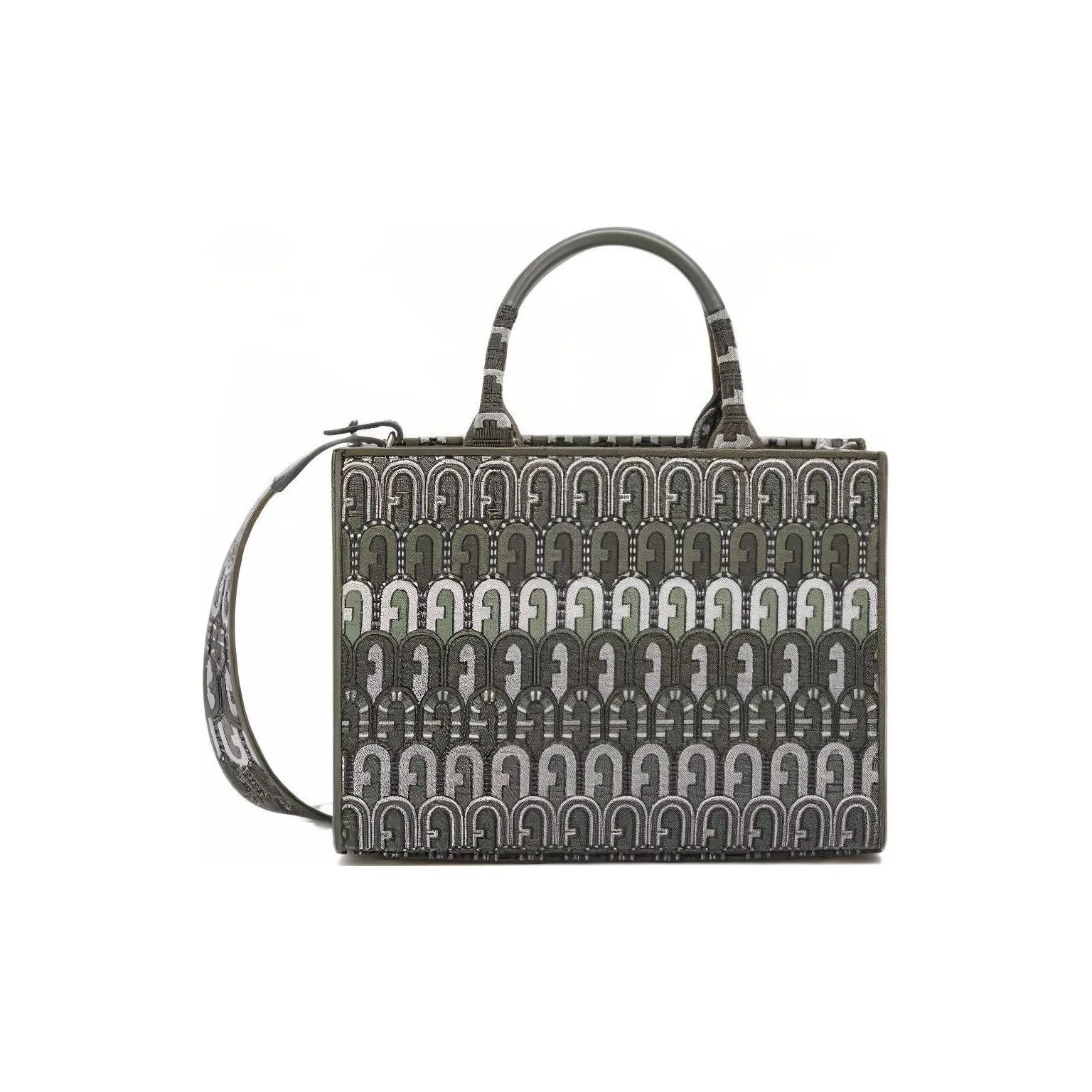 Furla Opportunity Fabric Tote Bag Shopping Bag Shoulder Bag Crossbody Bag Handbag Small Size Women's Cactus Green