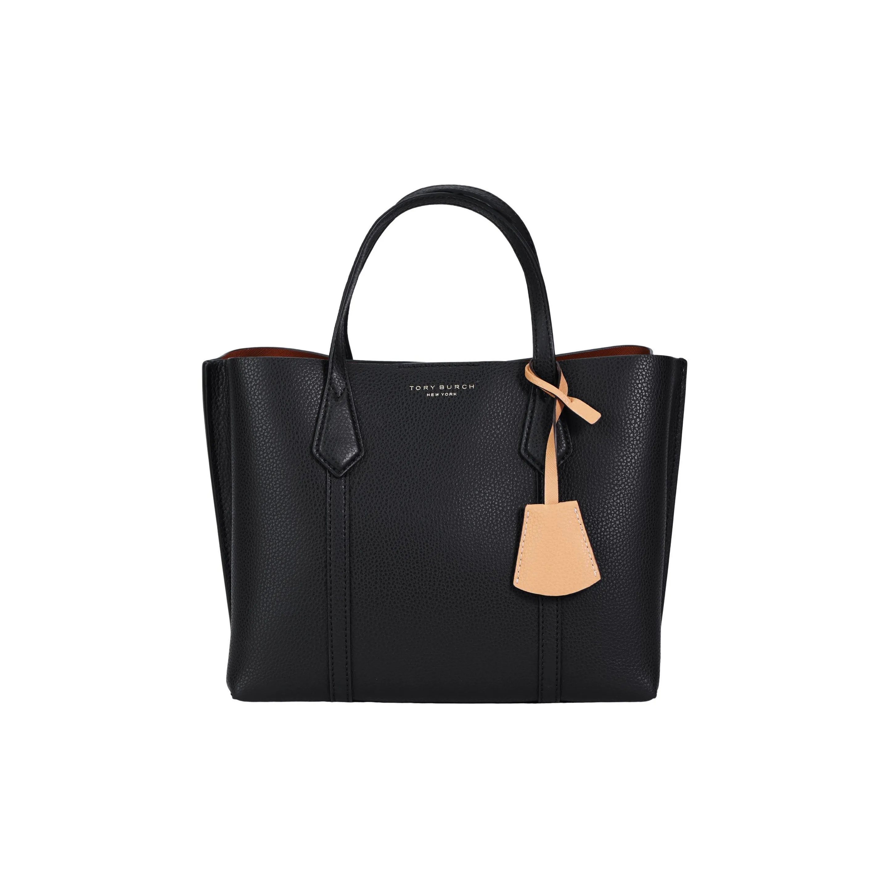 TORY BURCH Perry Leather Tote Bag, Shopping Bag, Shoulder Bag, Crossbody Bag, Handbag Trumpets Women's Black