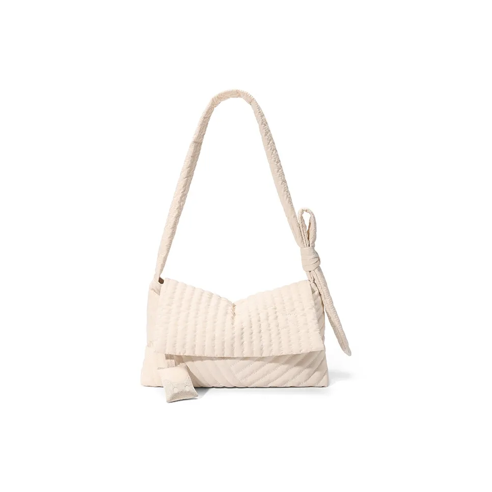NOXXON Nylon Shoulder Bag Regular Women's Pink Apricot/Obsidian Black/Caramel