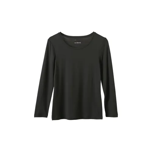NITORI Женская Теплоизоляционная Undershirt, Черная с круглым вырезом, Женские Майки под одеждой