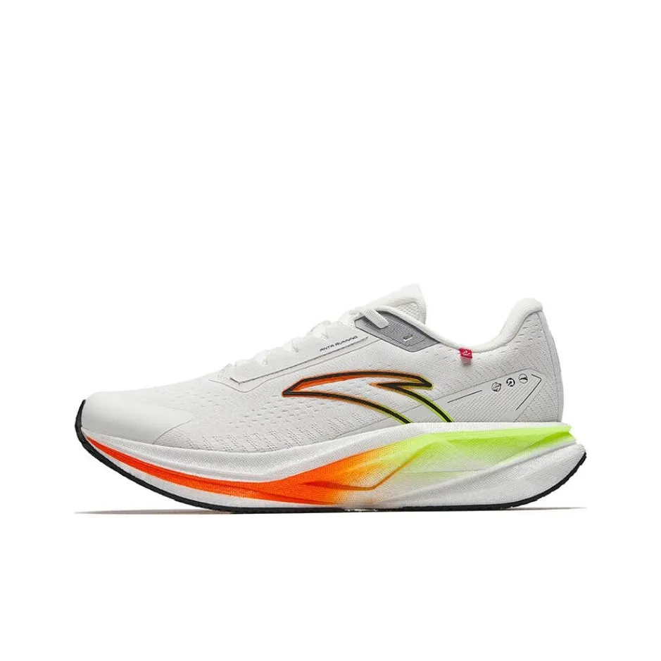 Anta Champion 3rd Gen Cushioning Lightweight Rebound Low Top Running Shoes Men's White Black Orange