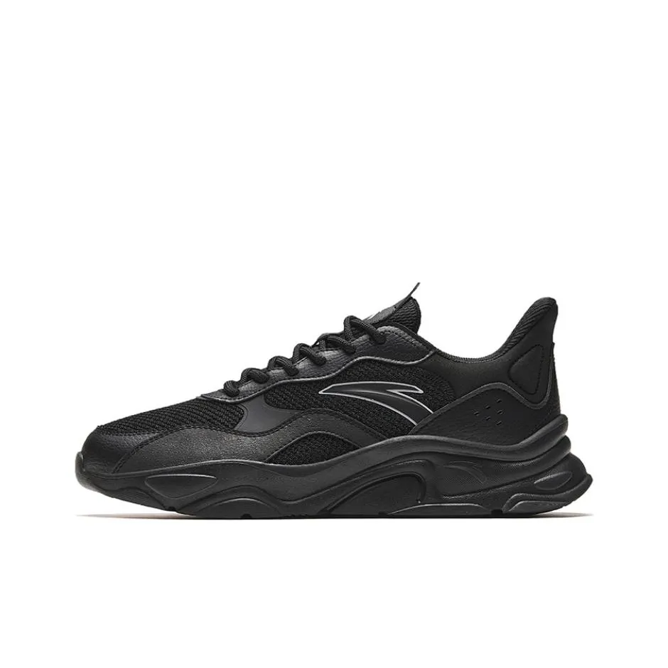 Anta Little Millennium Anti Slip Wear Resistant Low Top Casual Shoes Men's Black