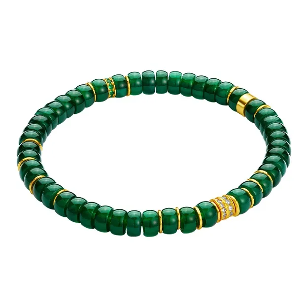 CHOW TAI SENG Agate Fortune Chinese Style, Beaded Collectibles Unisex