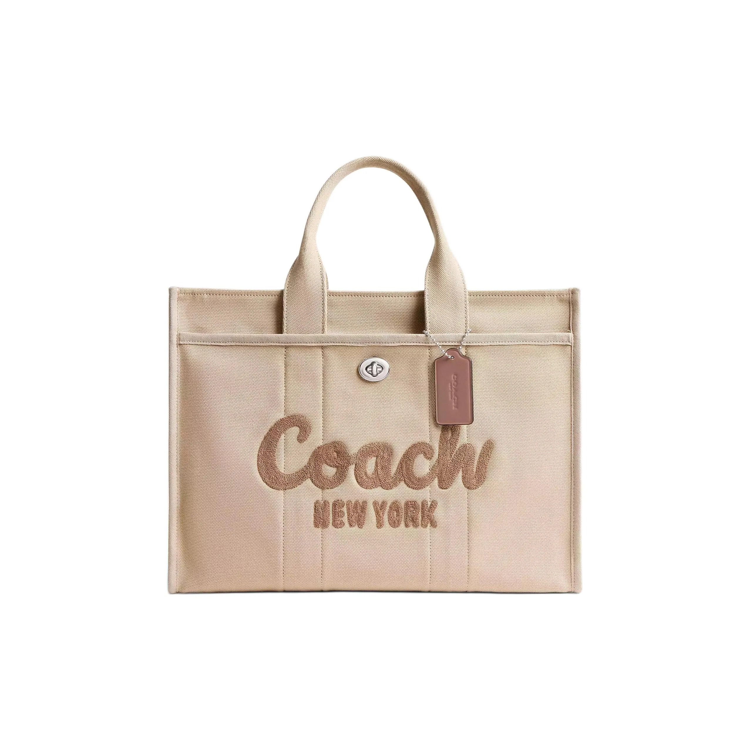COACH Cargo Canvas Bag, Tote Bag, Shopping Bag, Shoulder Bag, Crossbody Bag, Handbag Tubas Women's Dark Color Natural