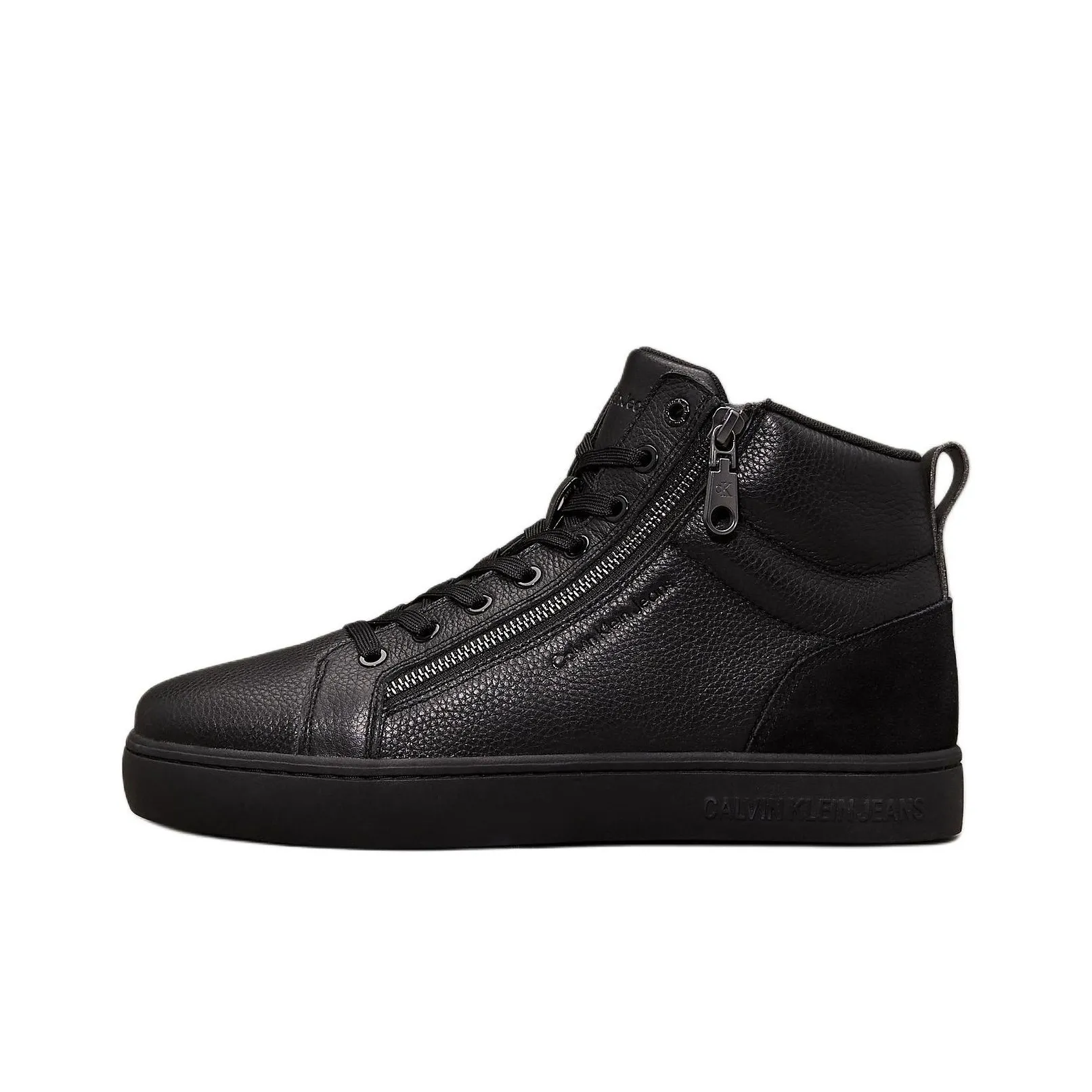 CKJ CALVIN KLEIN JEANS High Top Skateboard Shoes Men's Black