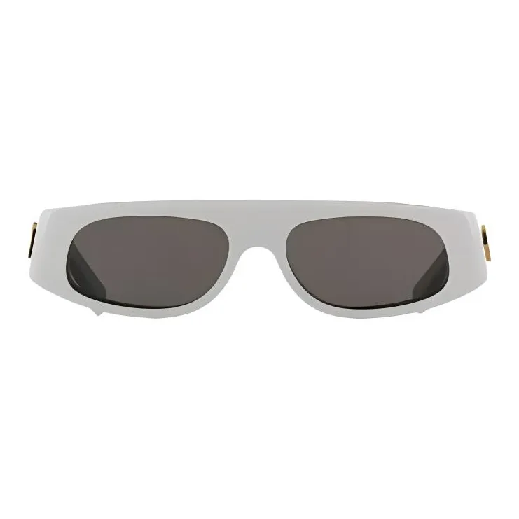GUCCI Acetate Irregular Shape Sunglasses Women's White